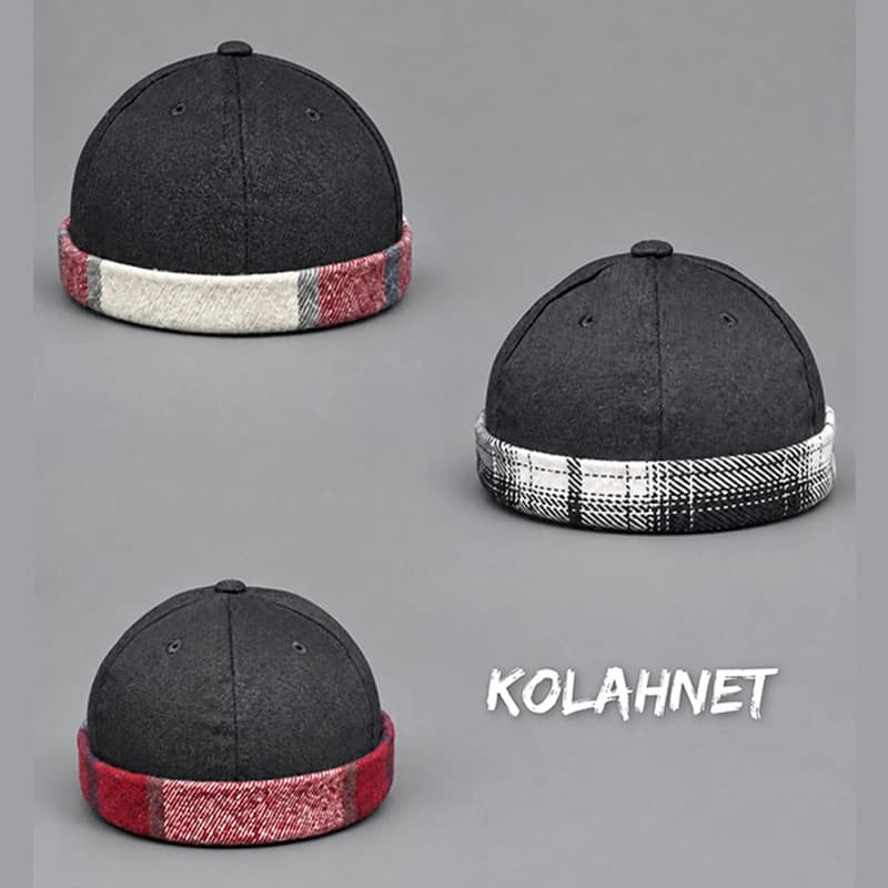 کلاه لئونی لبه چهارخانه کد 6404