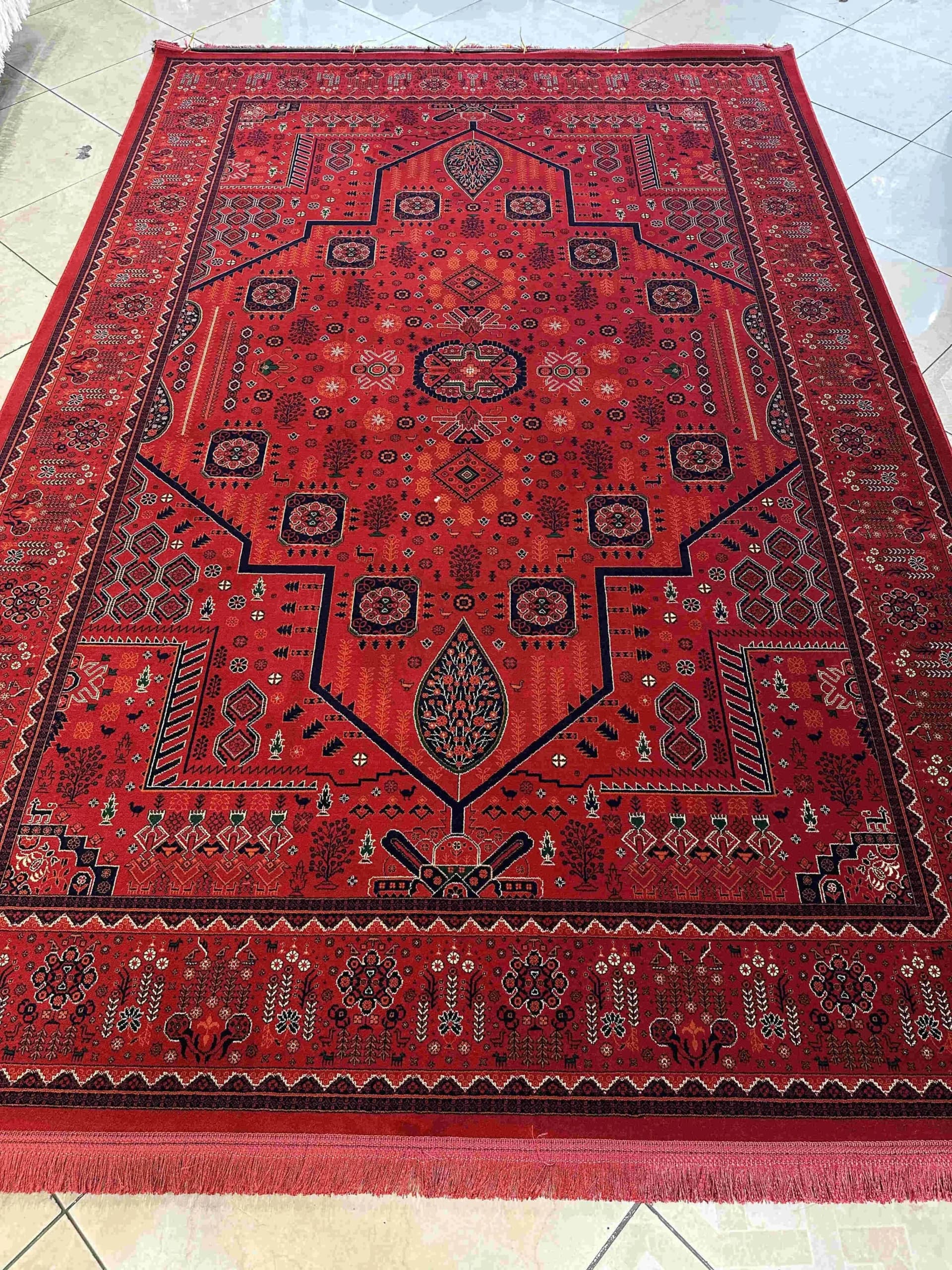 فرش طرح درختی 700 شانه کد7050لاکی — تصویر ۹