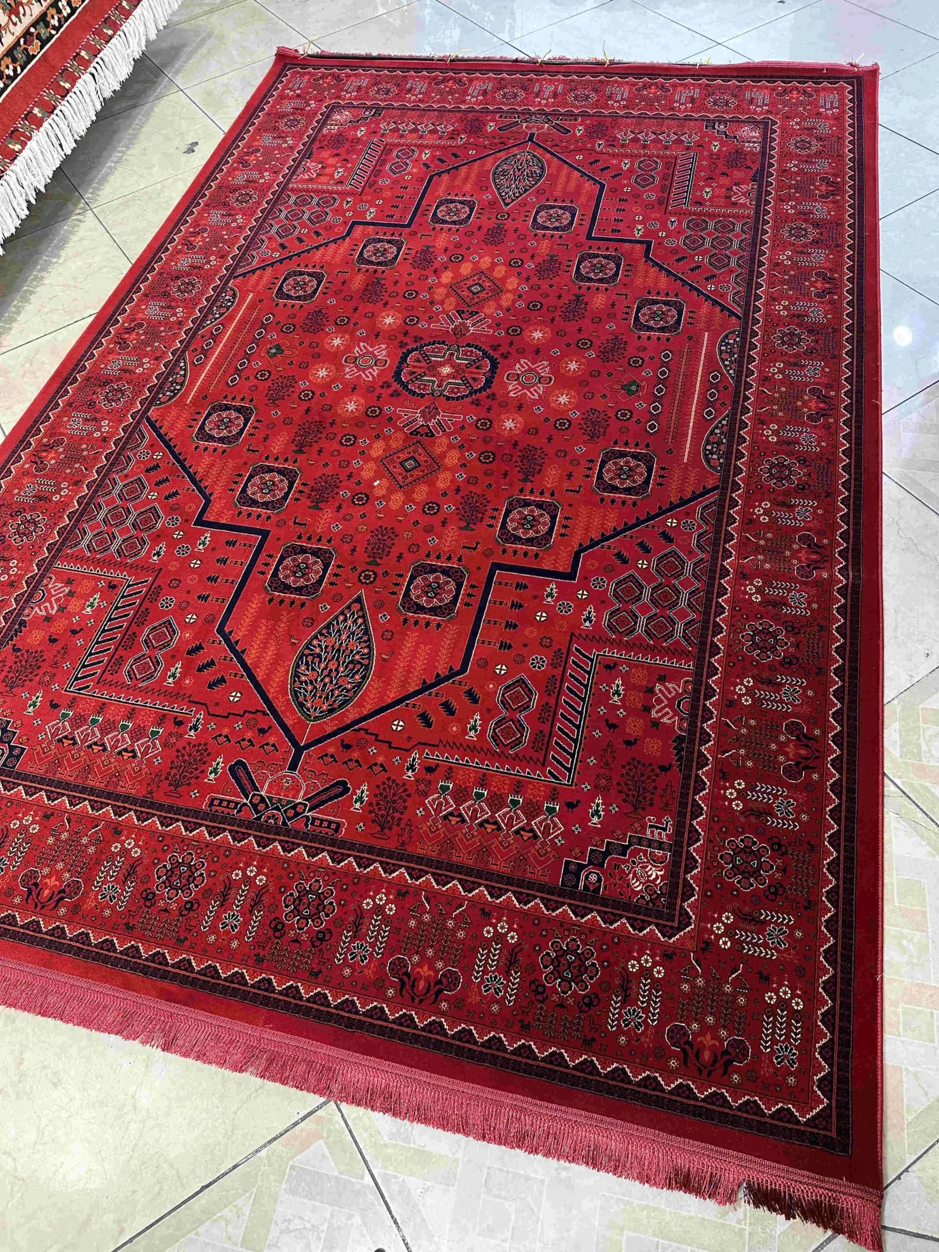 فرش طرح درختی 700 شانه کد7050لاکی — تصویر ۱۰