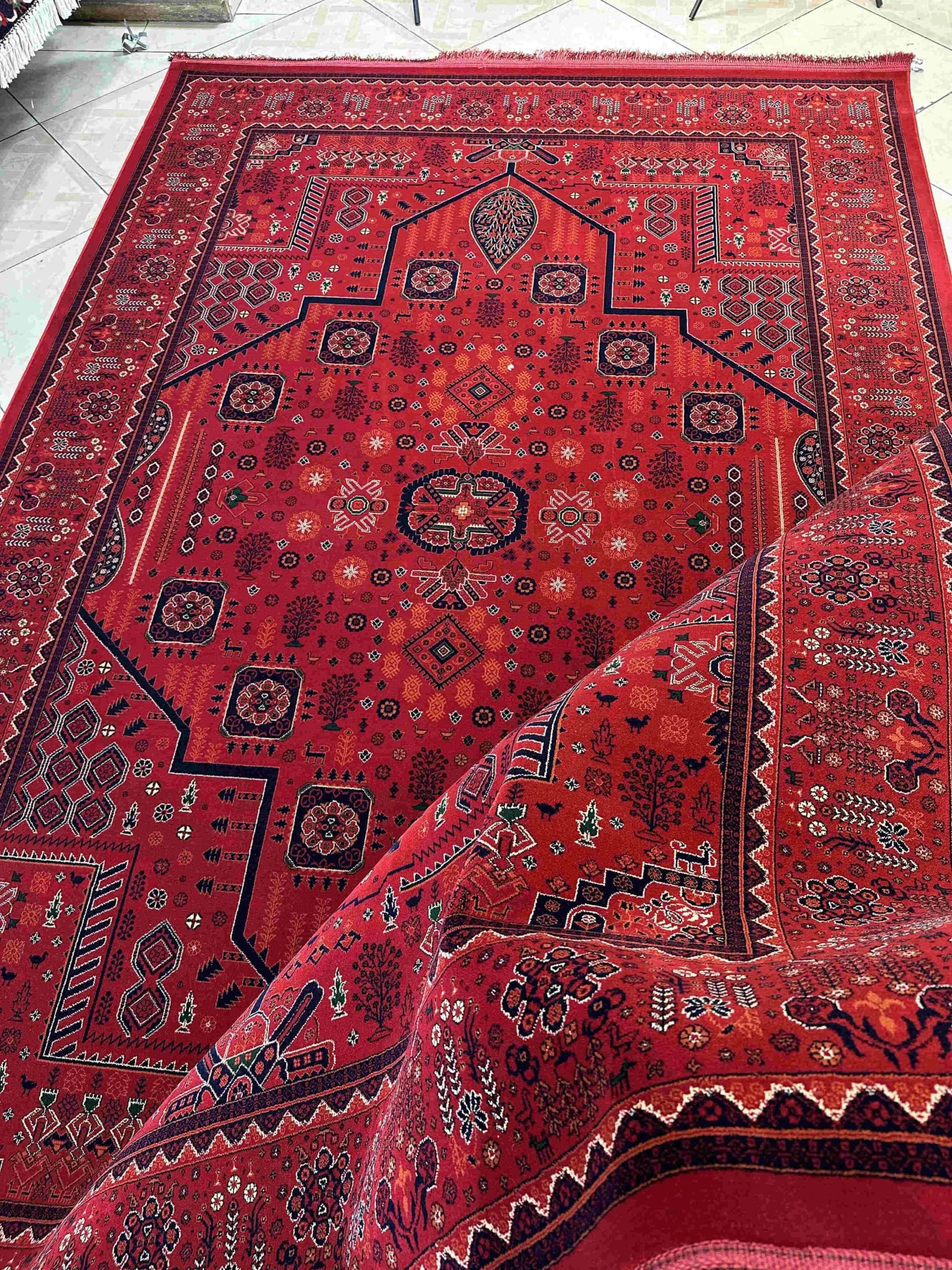 فرش طرح درختی 700 شانه کد7050لاکی — تصویر ۷