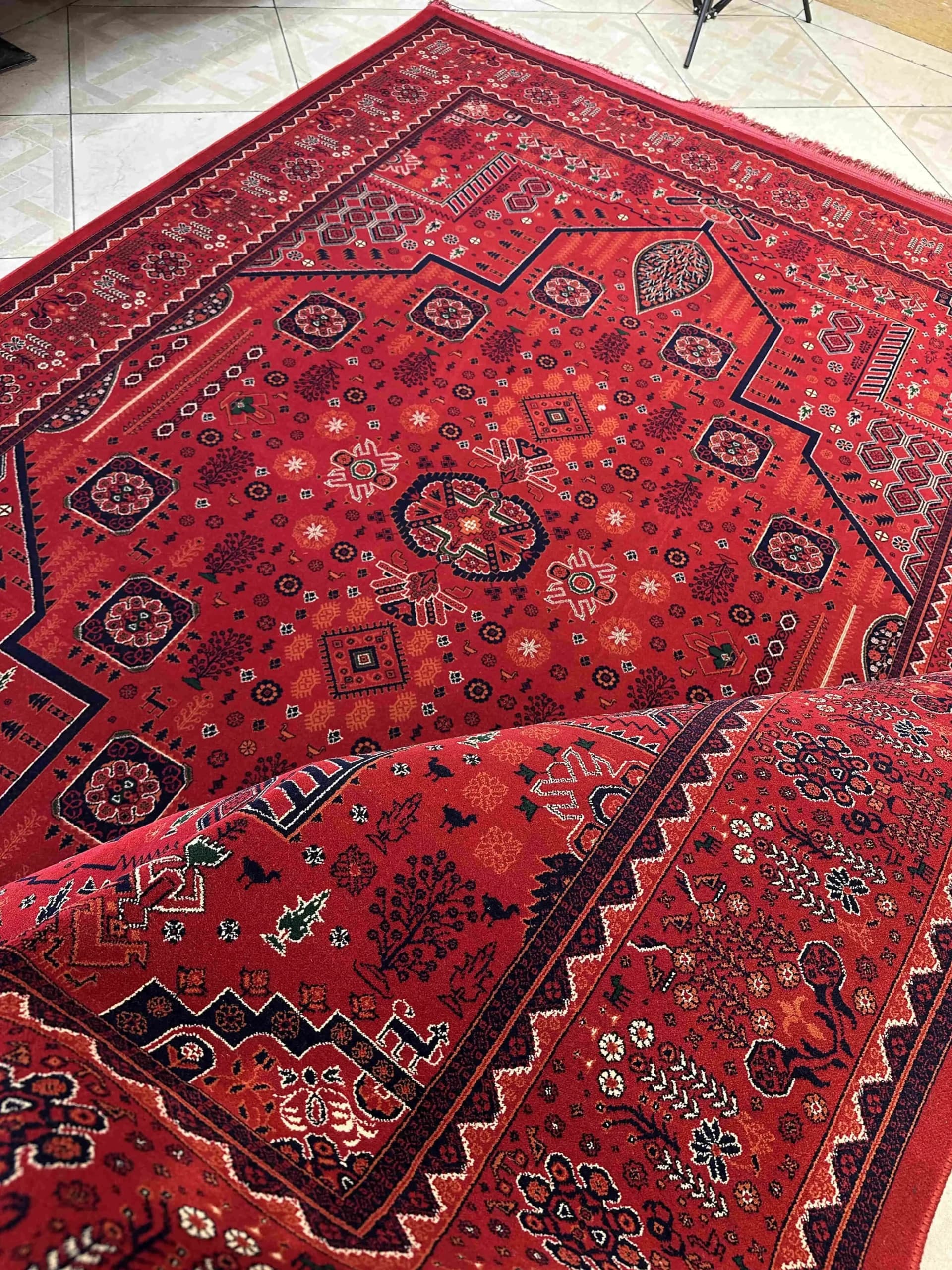 فرش طرح درختی 700 شانه کد7050لاکی