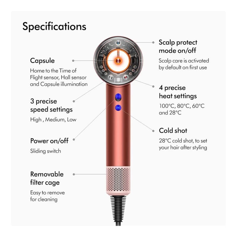 سشوار دایسون مدل Supersonic nural SBBP — تصویر ۸