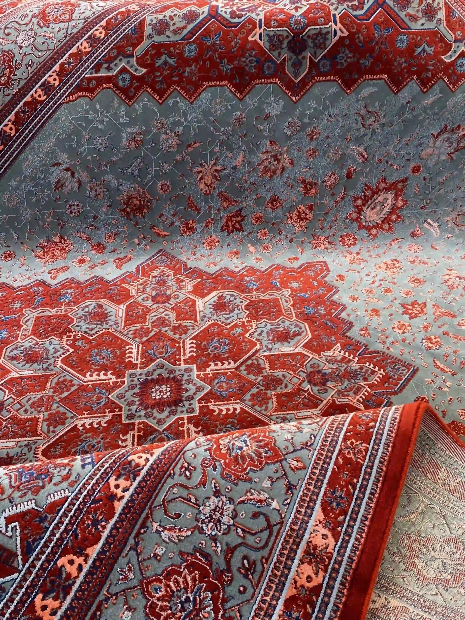 فرش طرح هریس لاکی طوسی کدdlm — تصویر ۵