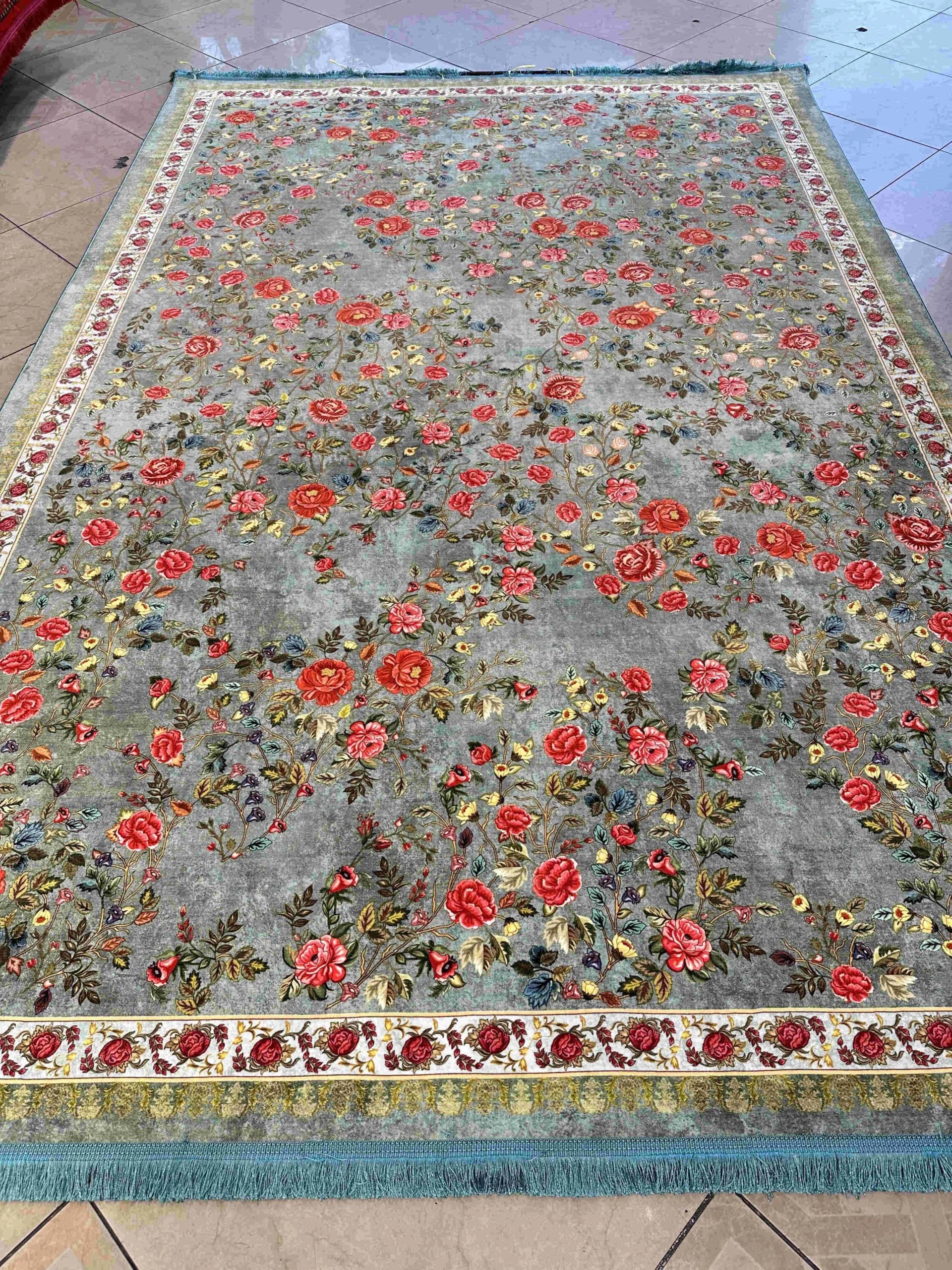فرش vip نقشه گل بهار ماچا کد1154 — تصویر ۷