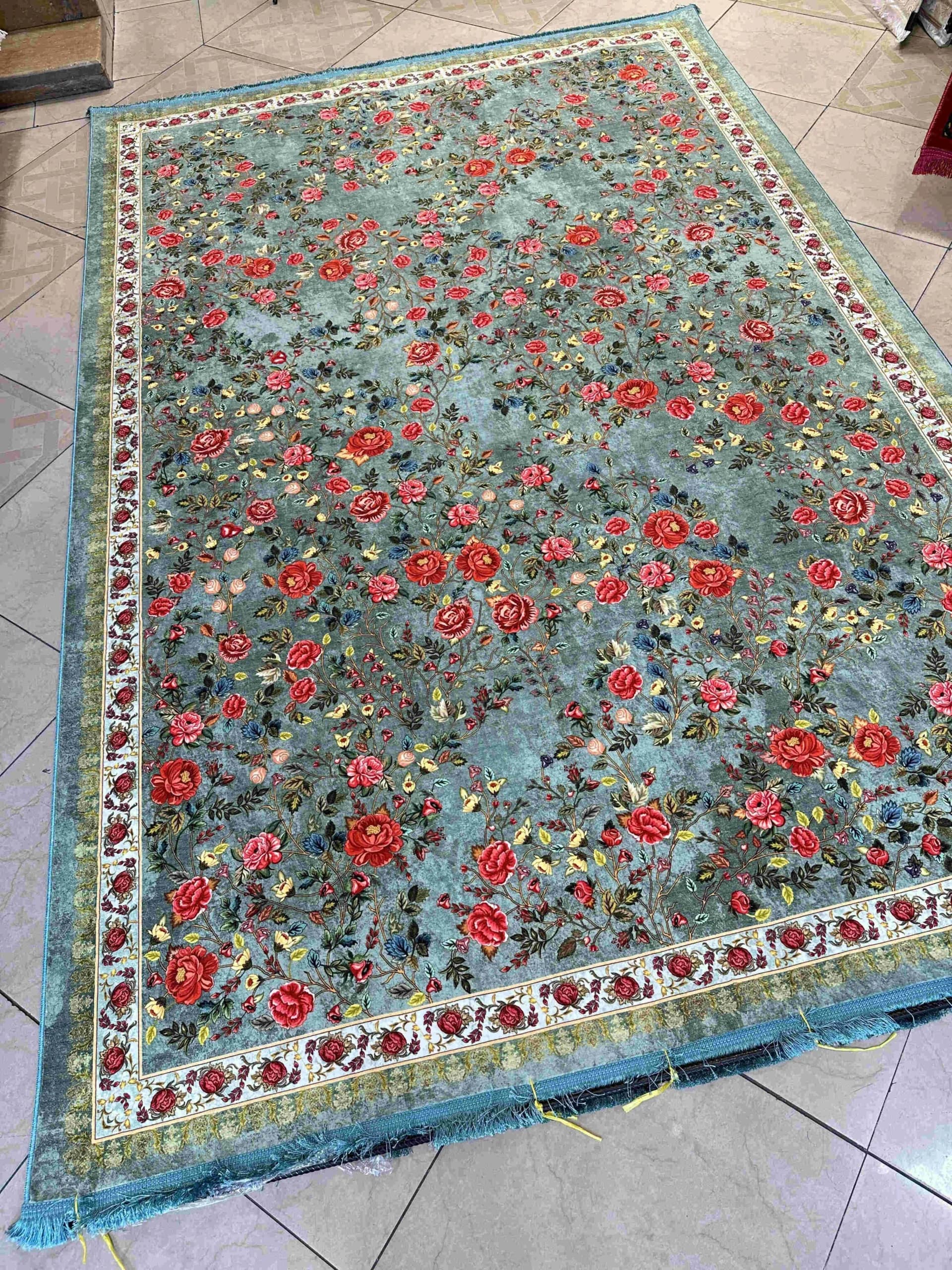 فرش vip نقشه گل بهار ماچا کد1154 — تصویر ۸