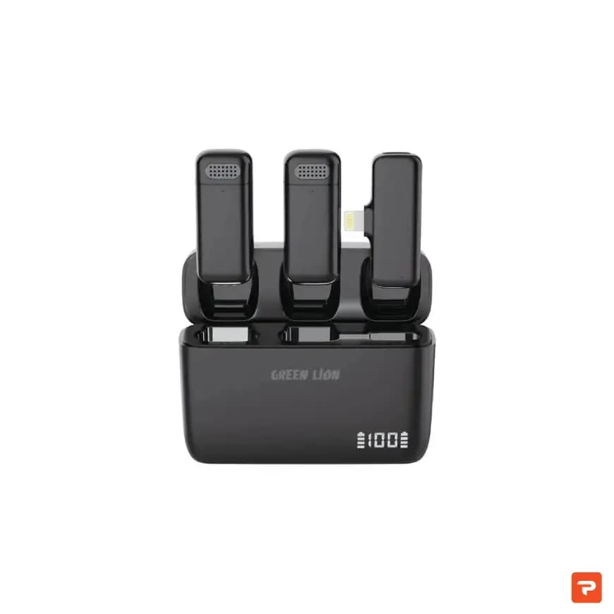 میکروفن بی سیم گرین لاین مدل Duo Cast دوکاربره تایپ سی Greenlion dou cast lightning type c