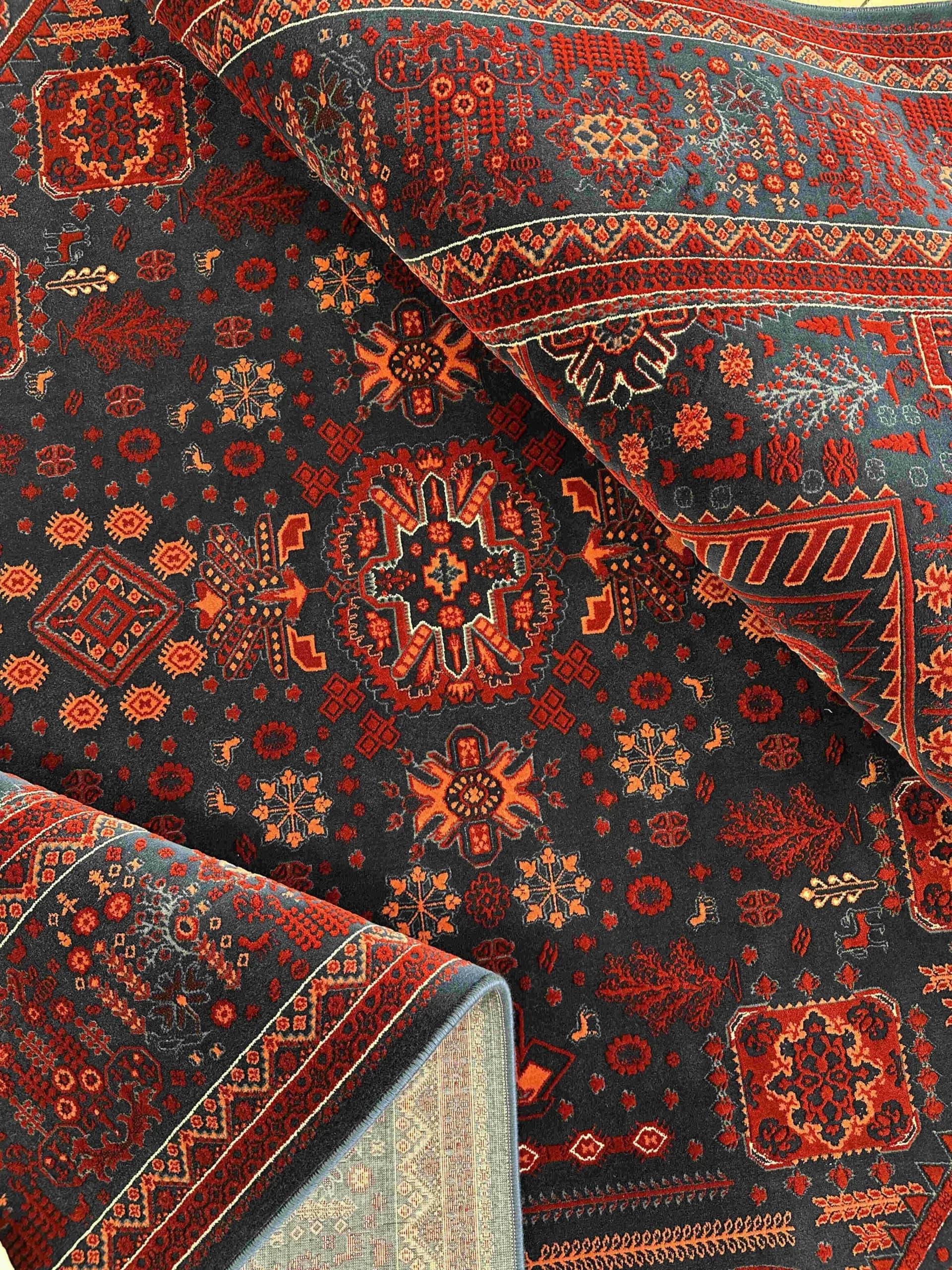 فرش طرح درختی لاکی سرمه ای کدlsk — تصویر ۹