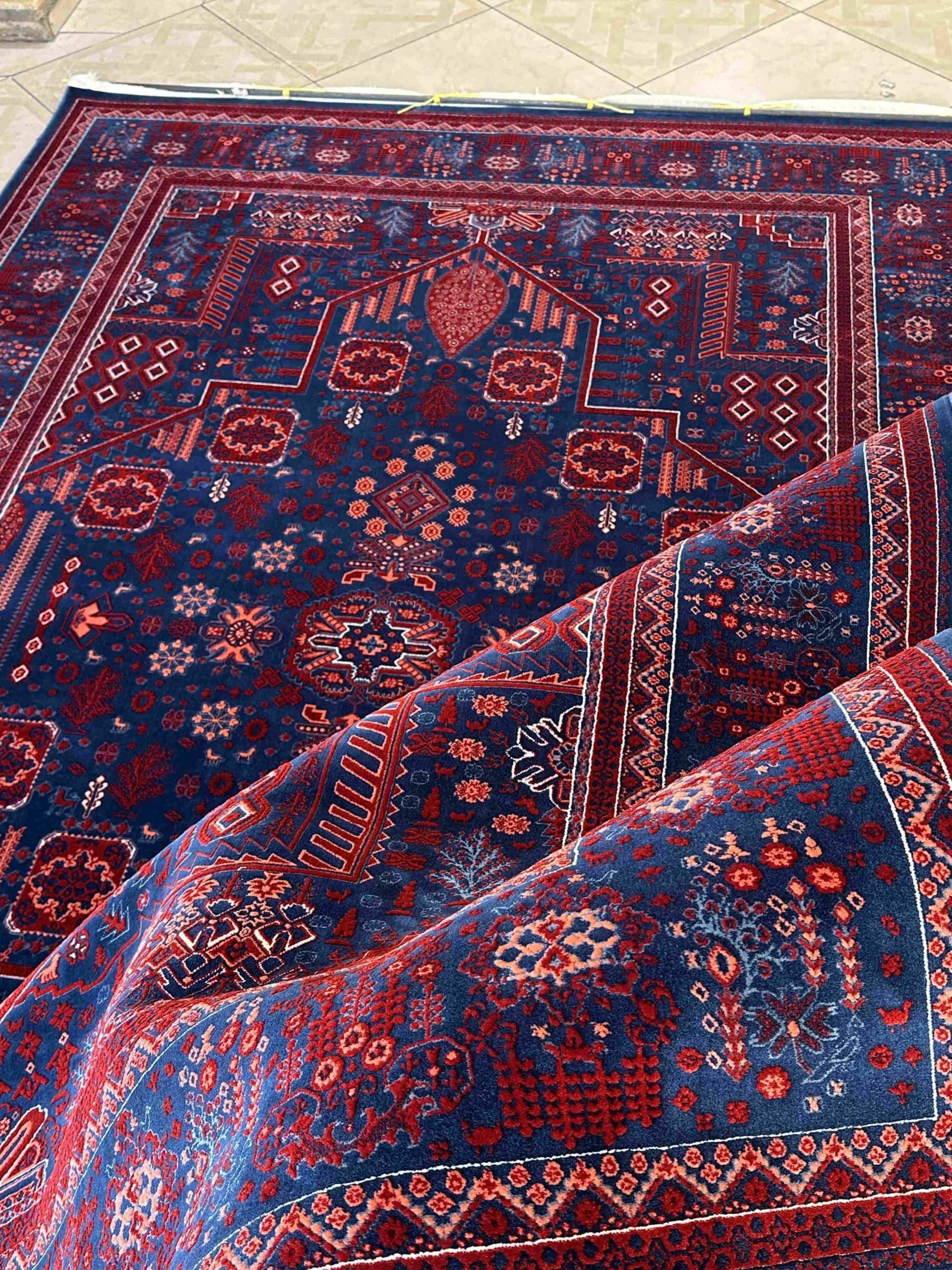 فرش طرح درختی لاکی سرمه ای کدlsk — تصویر ۶