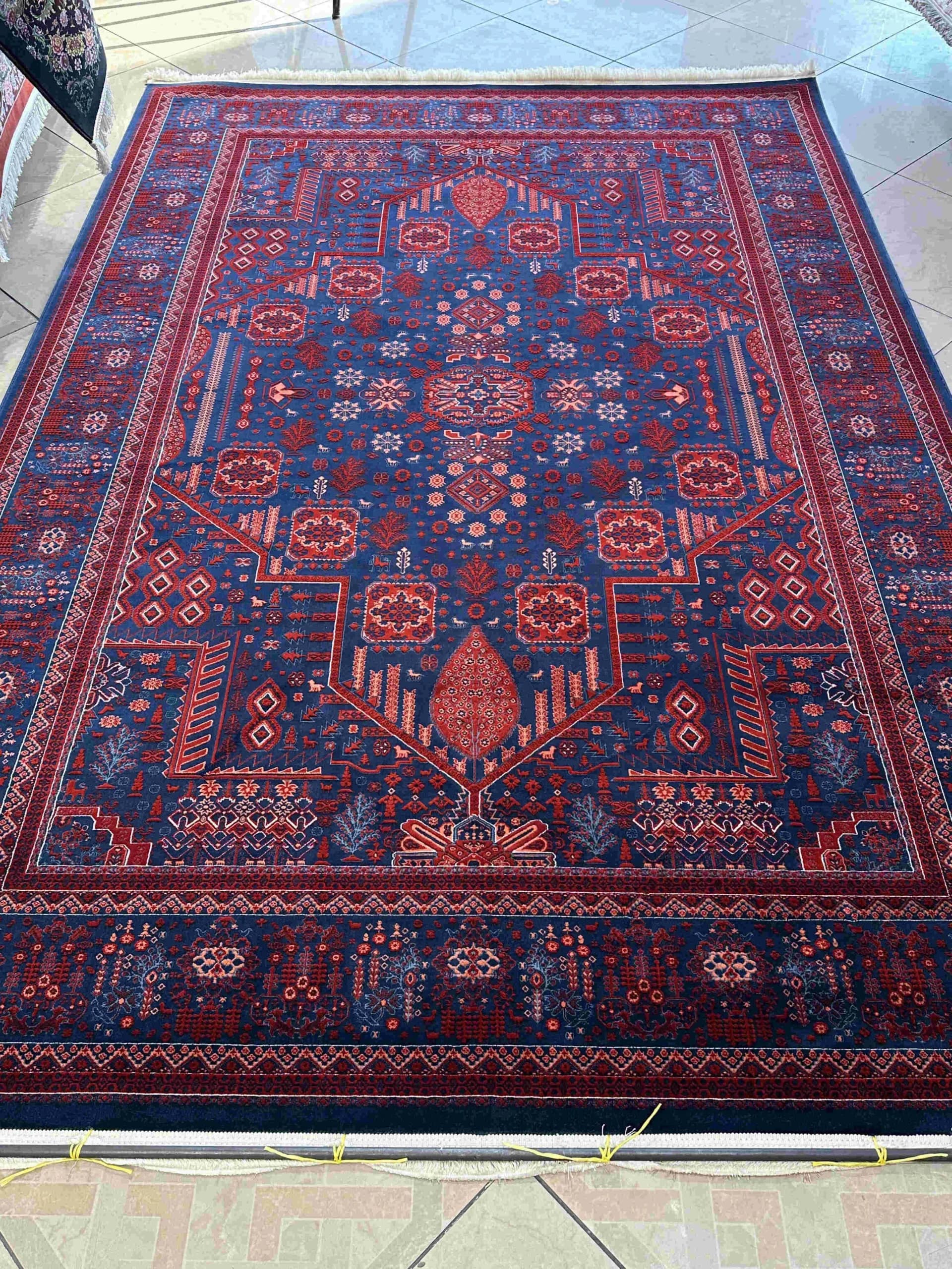 فرش طرح درختی لاکی سرمه ای کدlsk — تصویر ۲