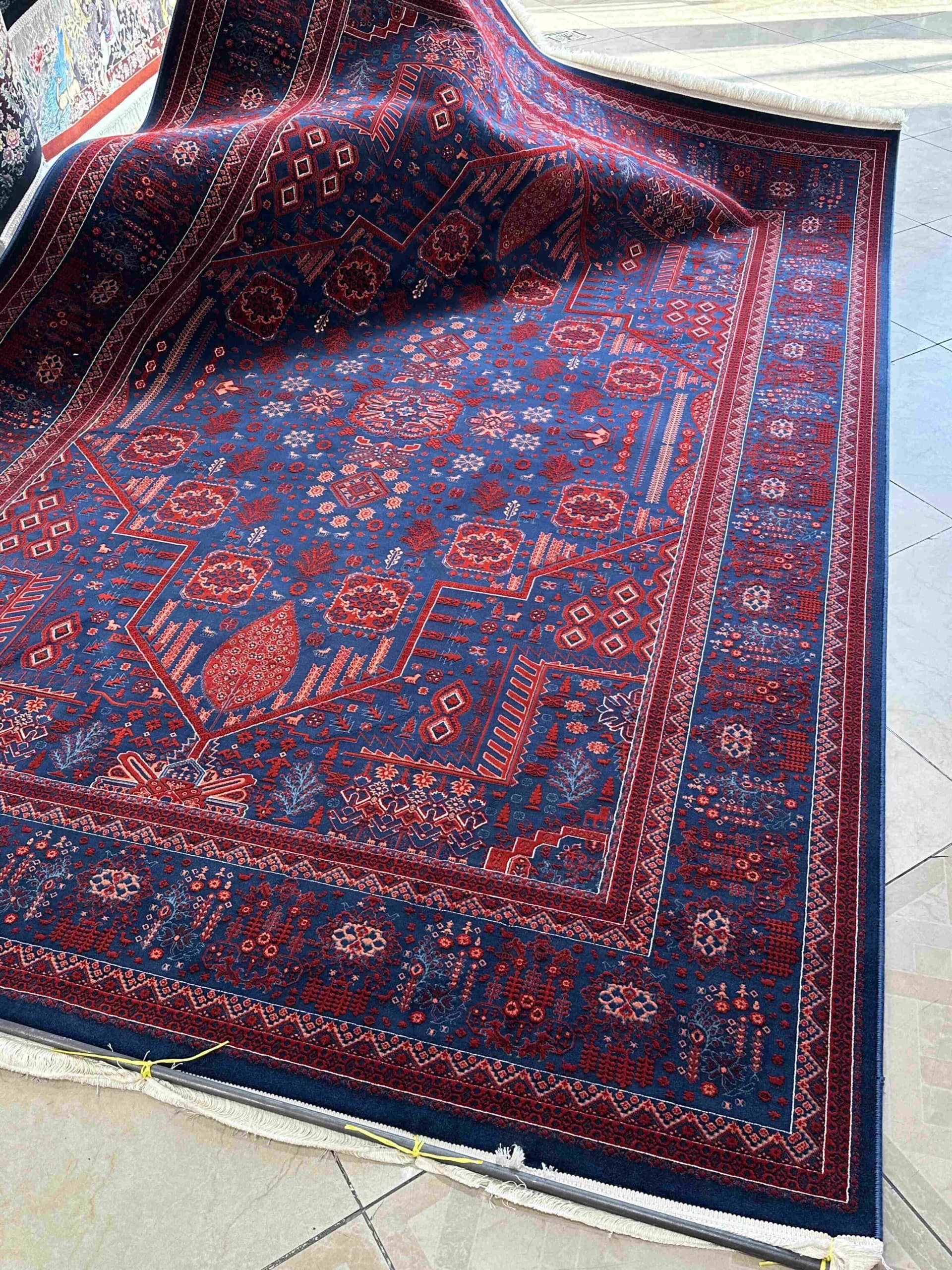 فرش طرح درختی لاکی سرمه ای کدlsk — تصویر ۵