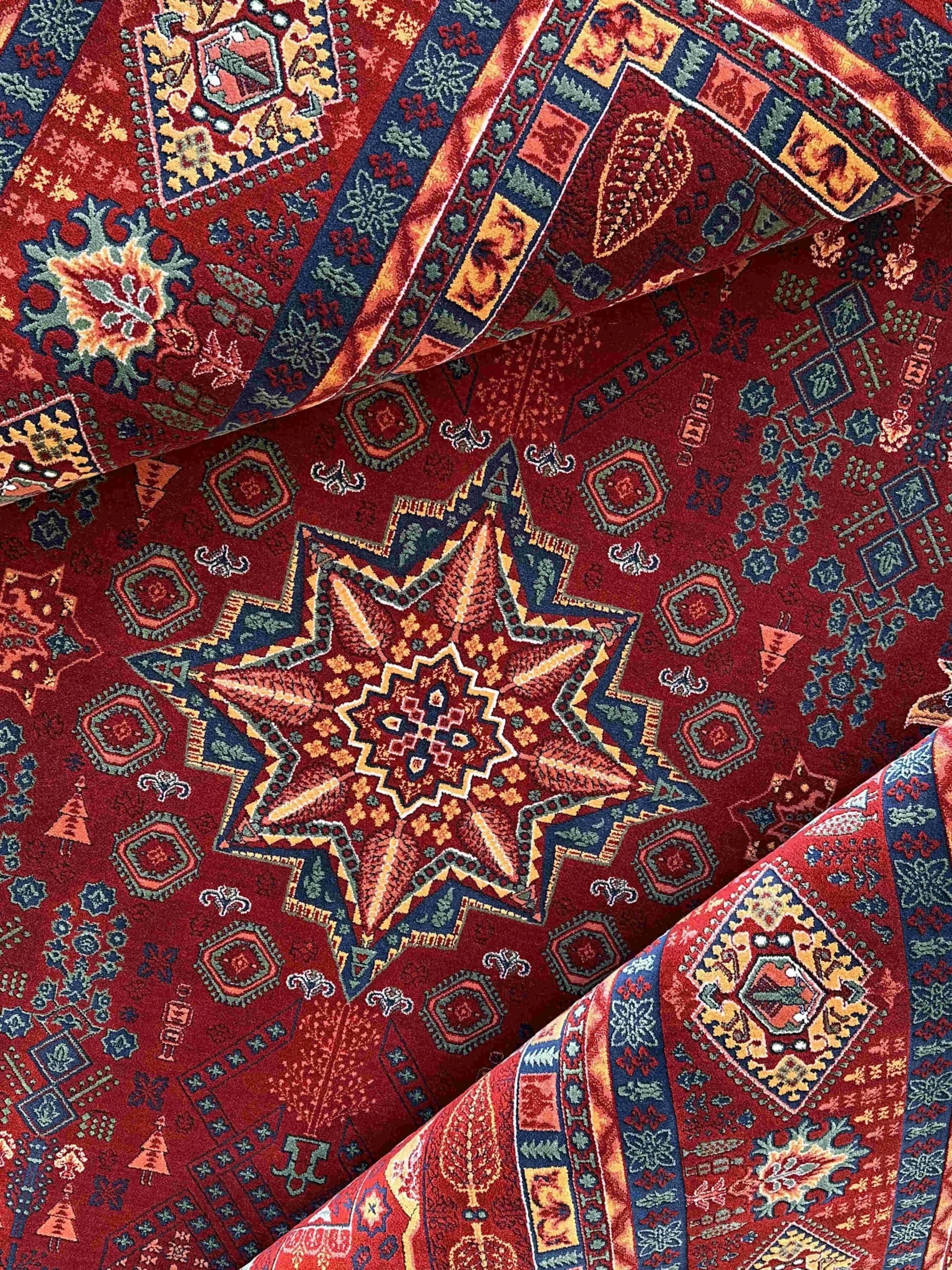 فرش طرح چهارباغ لاکی پرتقالی کدlp — تصویر ۳