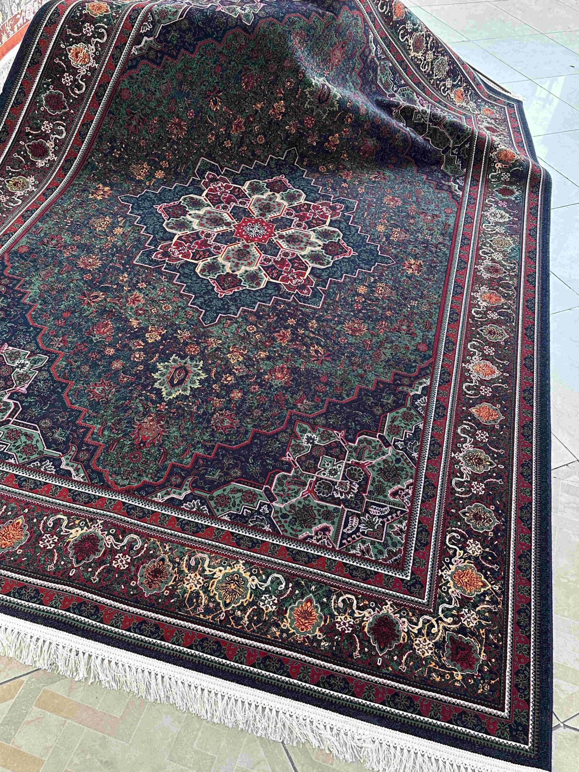 فرش طرح هریس سرمه ای سبز کدsg — تصویر ۷