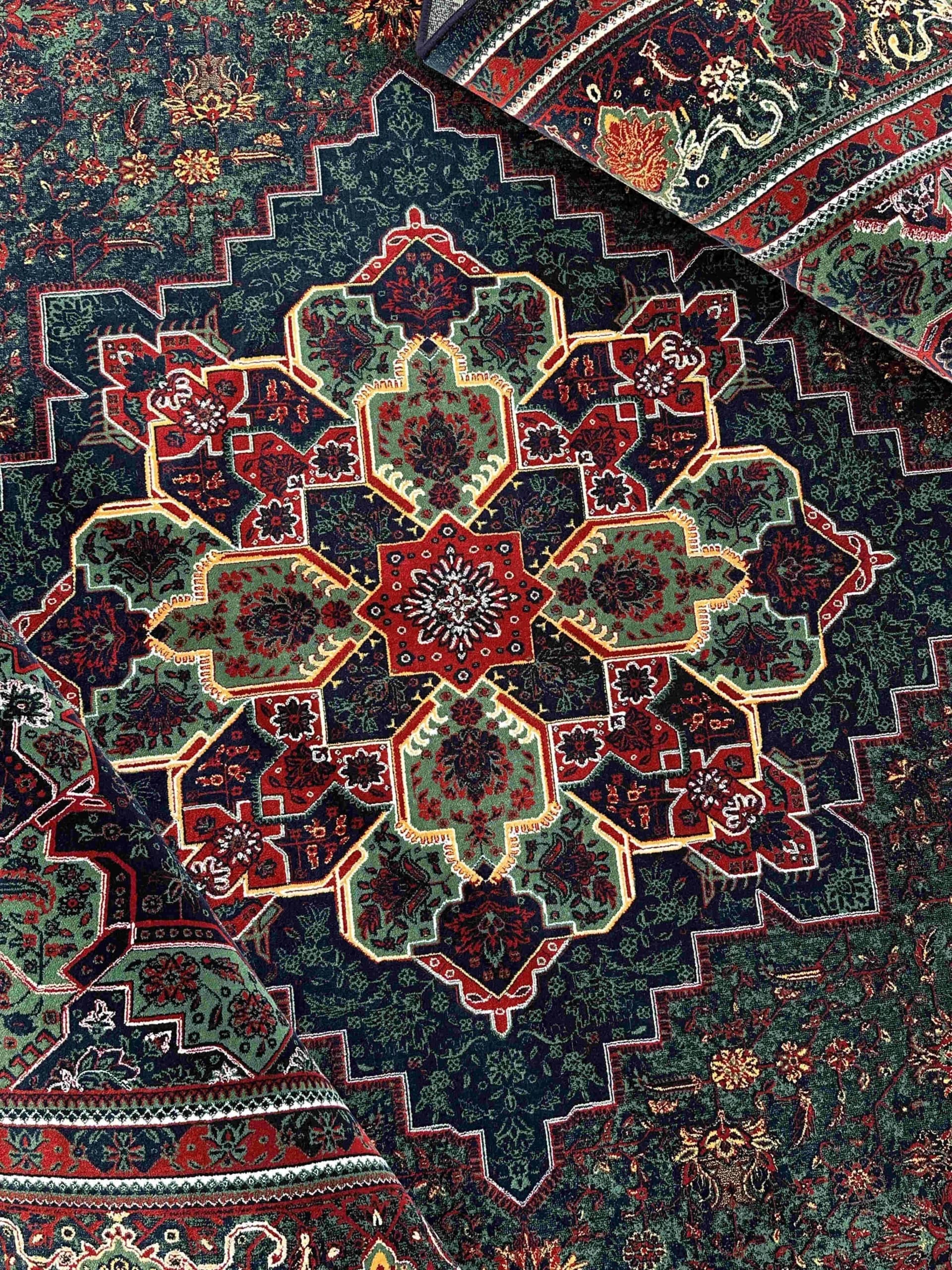 فرش طرح هریس سرمه ای سبز کدsg — تصویر ۶