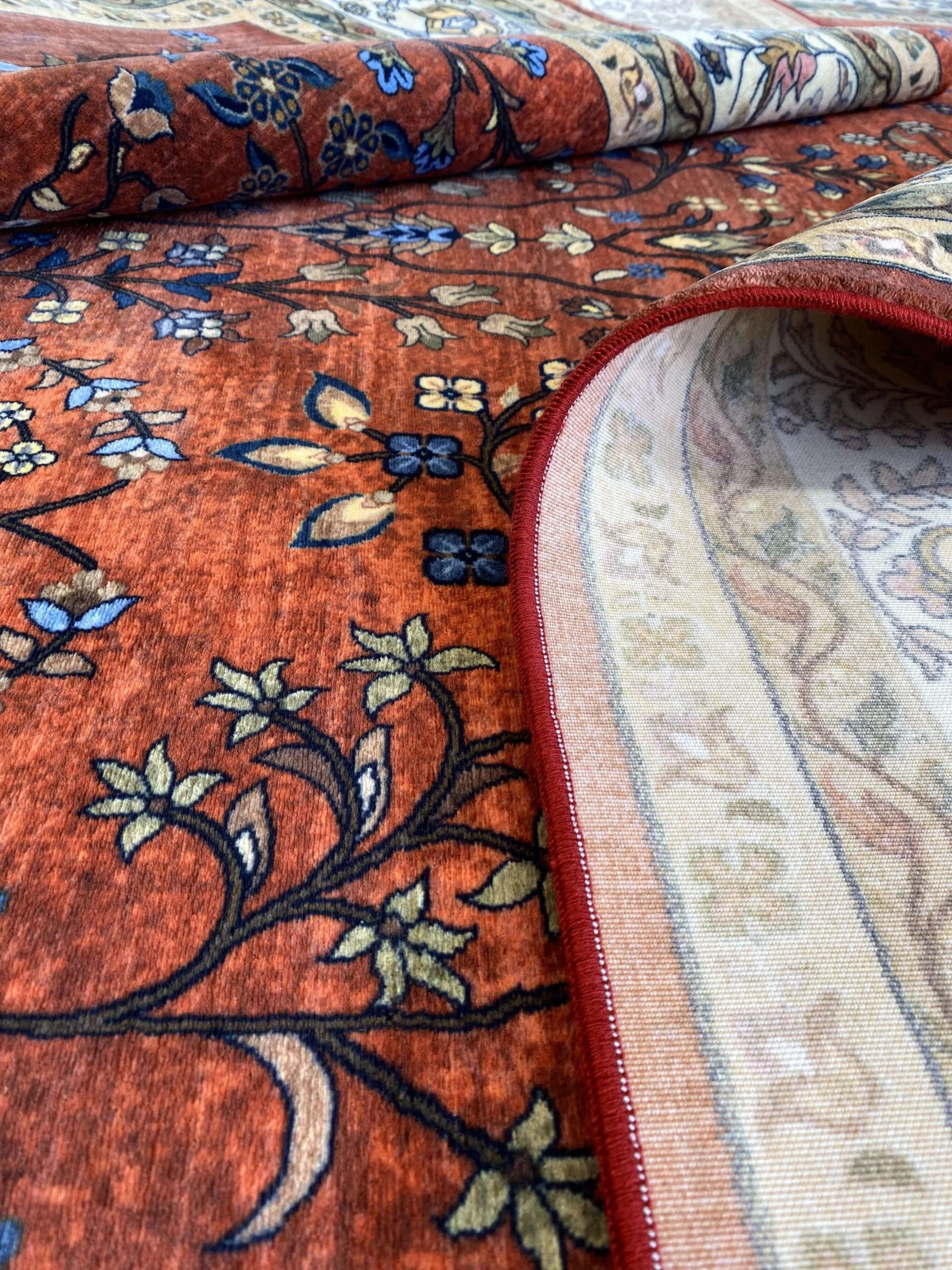 فرش vip نقشه سلطان آباد نارنجی کرم کدa1178zr — تصویر ۷