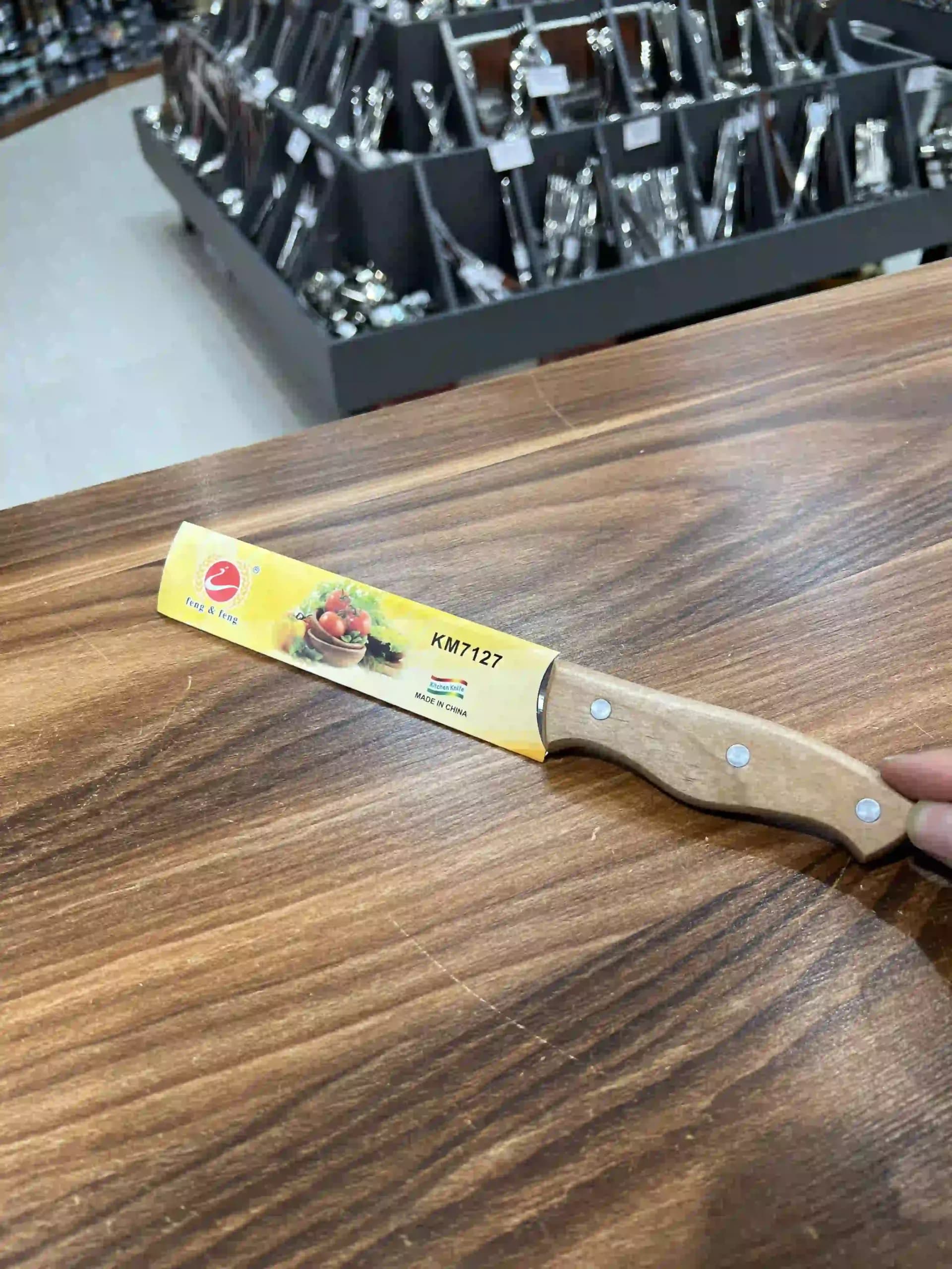چاقو دسته چوبی KM7127 — تصویر ۳