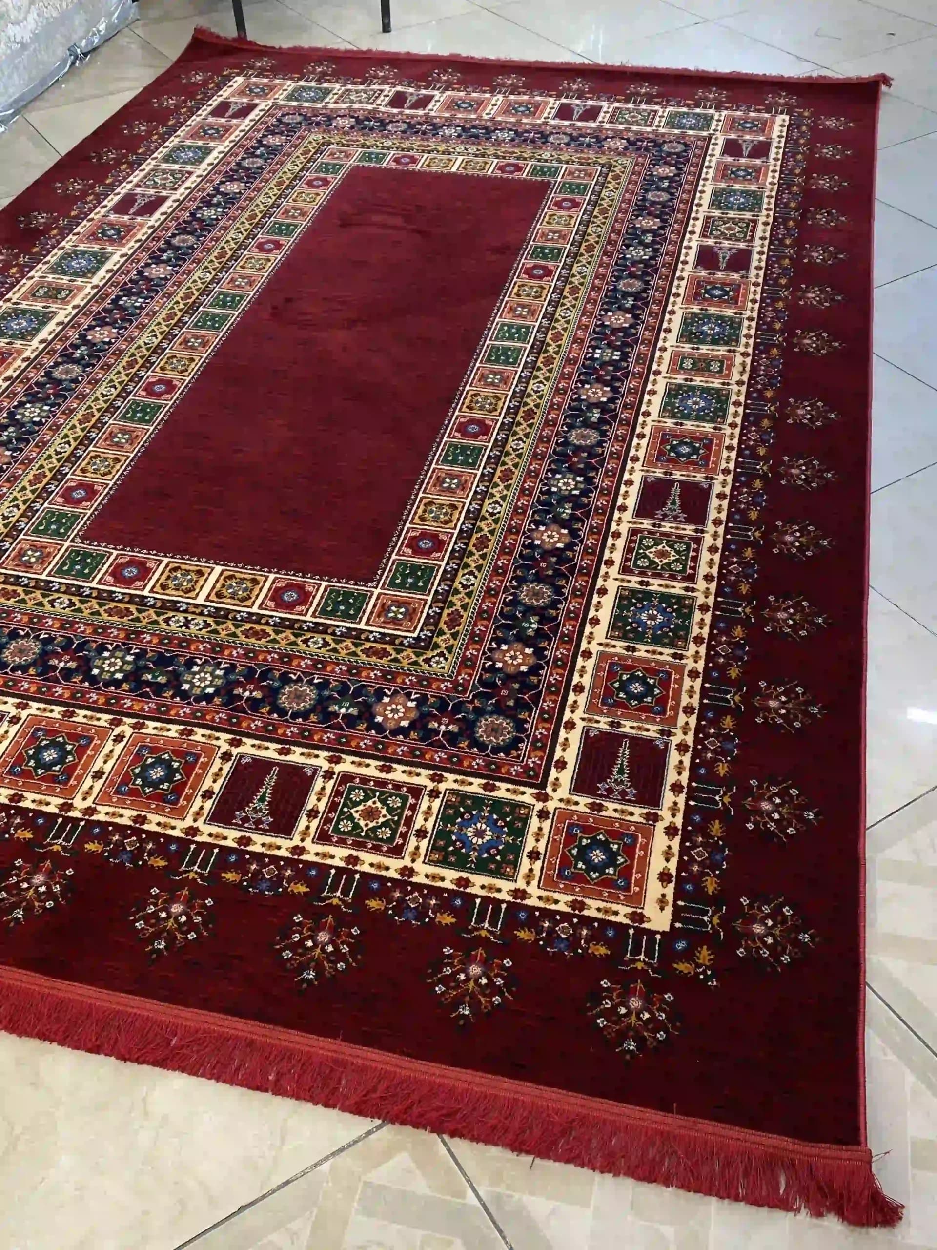 فرش سین راد کف ساده زرشکی7044 — تصویر ۲