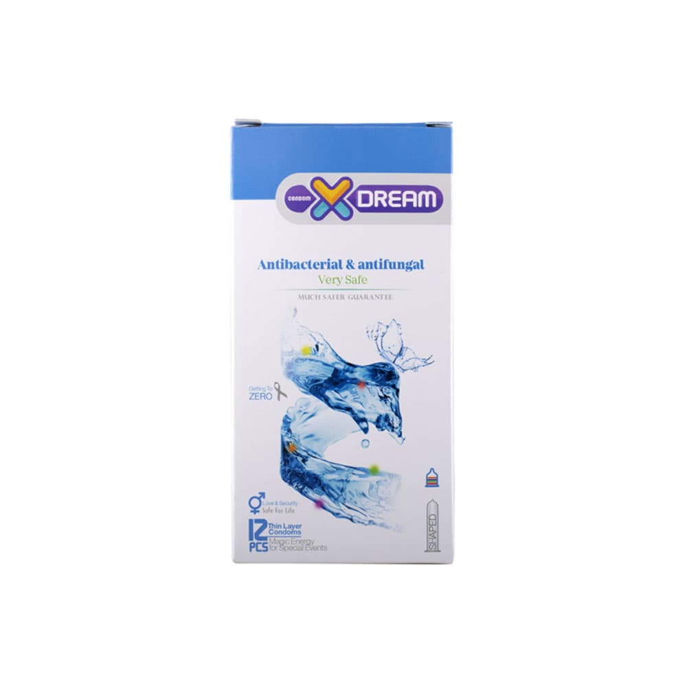 کاندوم ایکس دریم تنگ کننده 12تایی ANTIBACTERIAL & ANTIFUNGAL — تصویر ۳