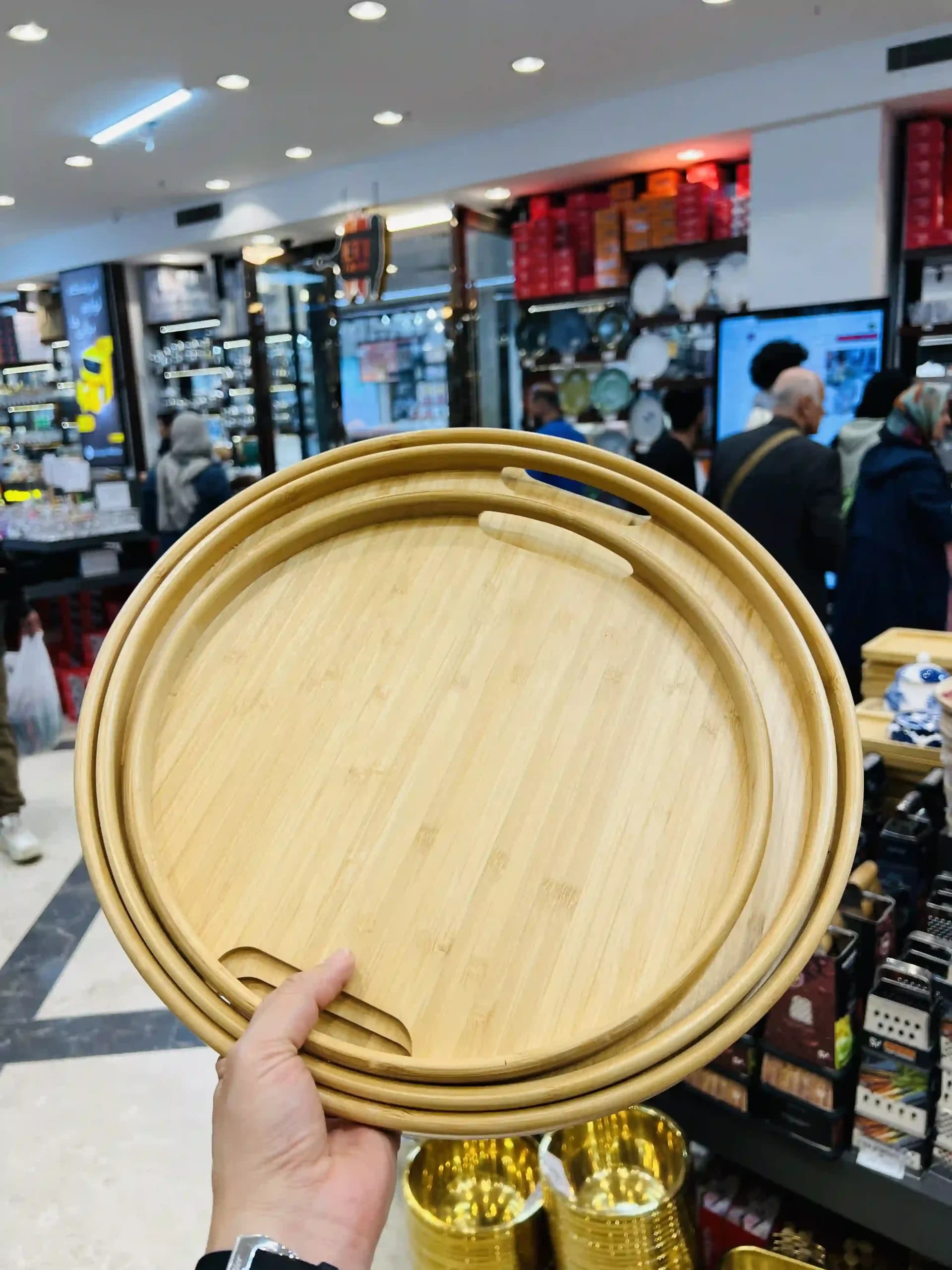 ست 3 تیکه سینی گرد بامبو BSI71 — تصویر ۱۱