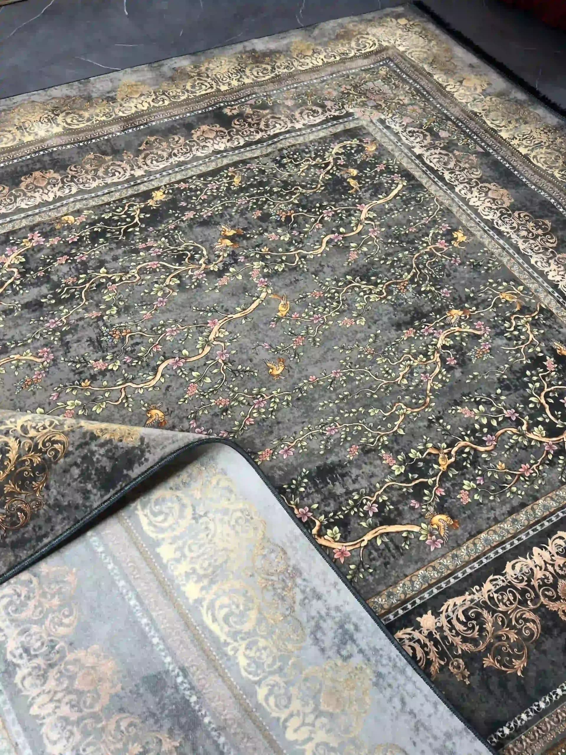 فرش vip نقشه آفرینش ذغالی5091 — تصویر ۵