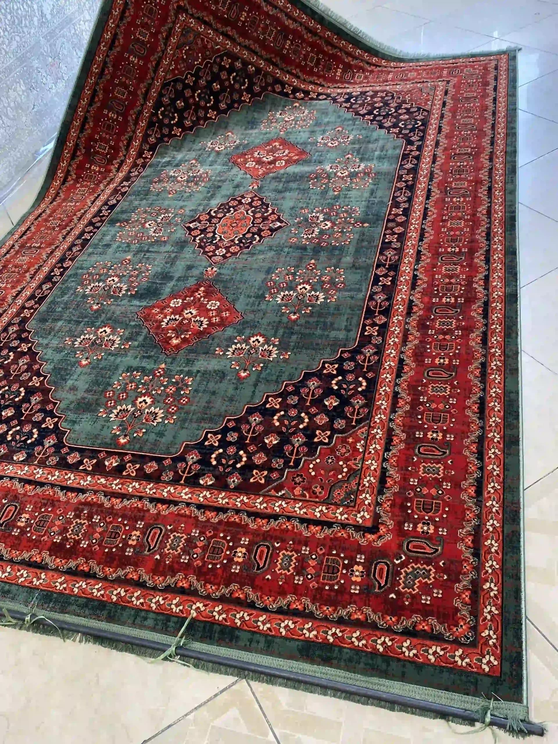 فرش سه ترنج سبز مدل HM5103B — تصویر ۵