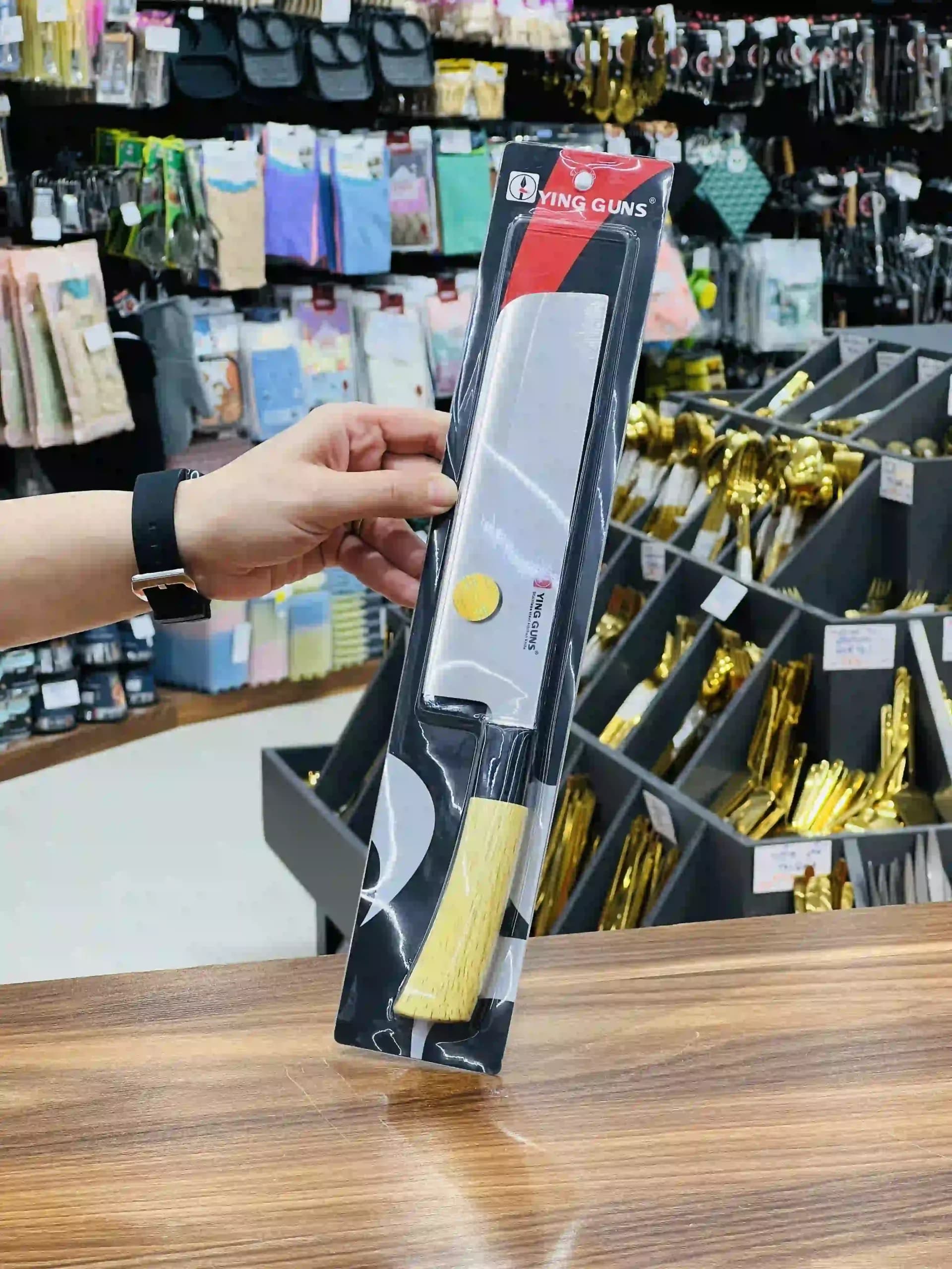 ساطور استیل دسته چوبی برند D0827 YING GUNS — تصویر ۵