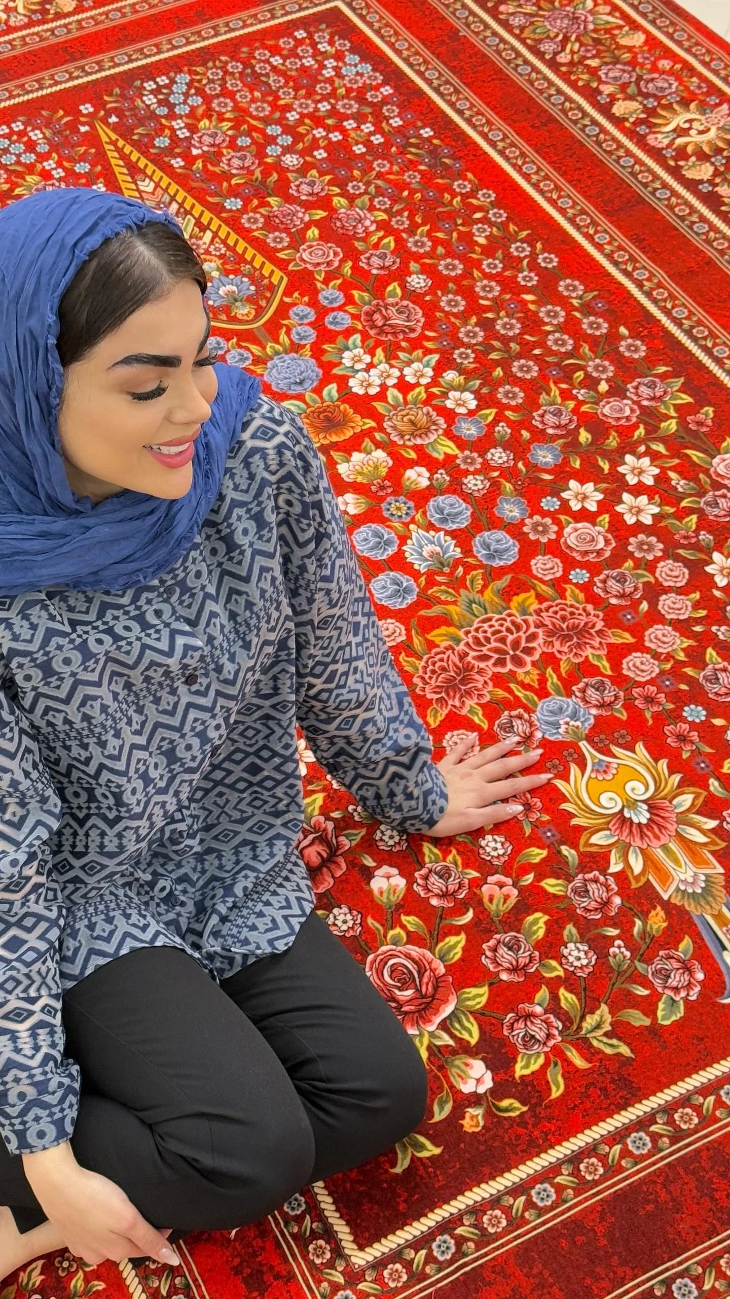 فرش vip نقشه ی باغ بهشت قرمز1017 — تصویر ۸