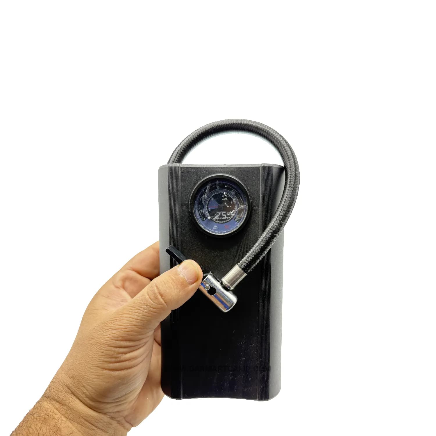 پمپ باد فندکی خودرو MDHL مدل CQB-001 با فشارسنج آنالوگ، قابل‌حمل و پرقدرت