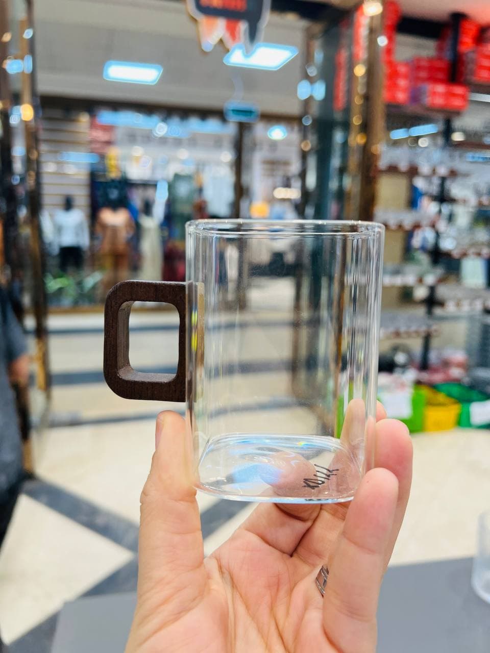 لیوان پیرکس دسته چوبی XD122 — تصویر ۳