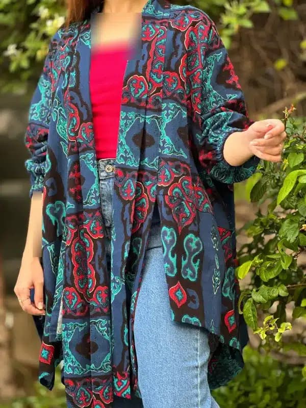 شومیز طرحدار لینن ترک — تصویر ۴