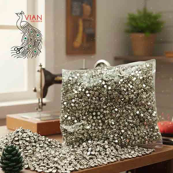 نگین پایه دار نقره ای شماره 20
