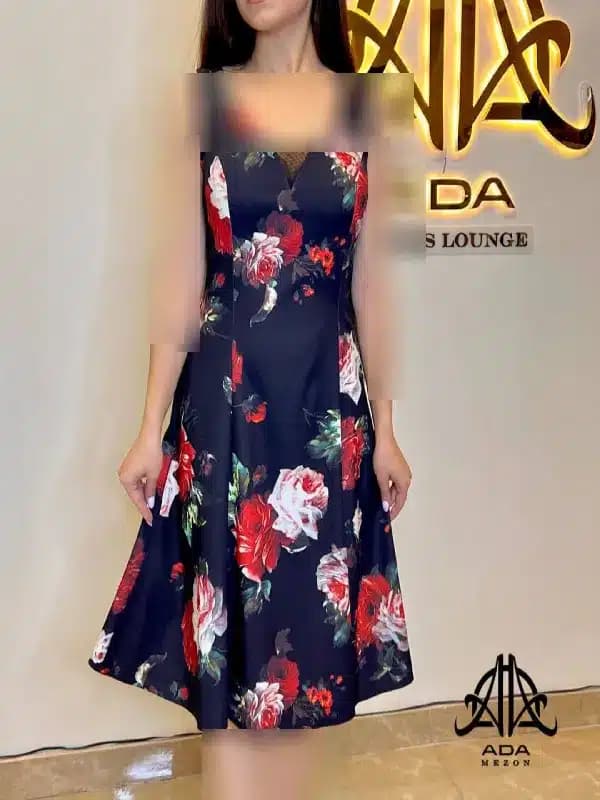 لباس مجلسی زنانه گلدار و بلند