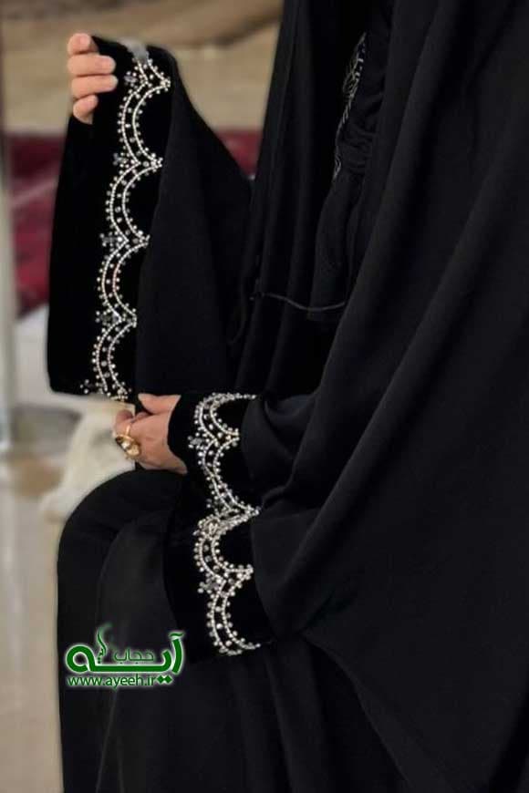 چادر جواهردوزی طرح راحیل ، پارچه فیگارو — تصویر ۲