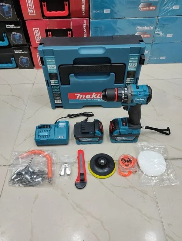 دریل شارژی 88 ولت پولیش دار ماکیتا سه نظام فلزی موتور براشلس مدل Makita MOD.DXR-09 — تصویر ۴