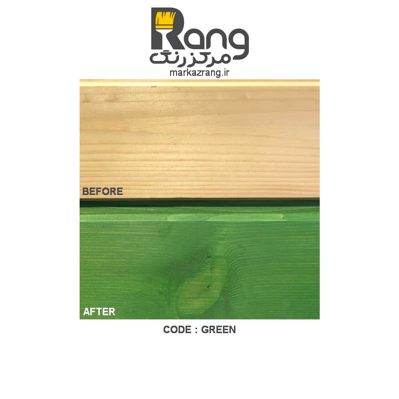رنگ چوب پایه آب مینوکس ، کد سبز ، 4LT لیتری — تصویر ۲