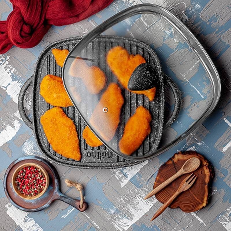 تابه گریل نالینو مدل Lorenza سایز ۲۸ با درب شیشه ای — تصویر ۱۰