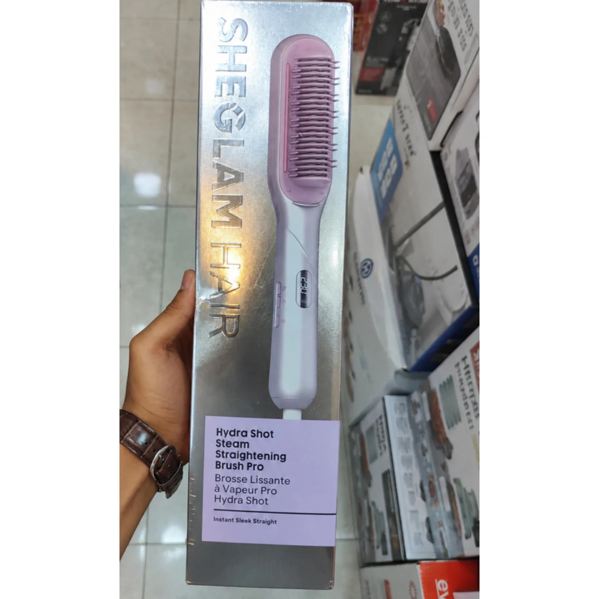 برس حرارتی بخاردار شگلم Hydra Shot Steam Straightening Brush Pro — تصویر ۲