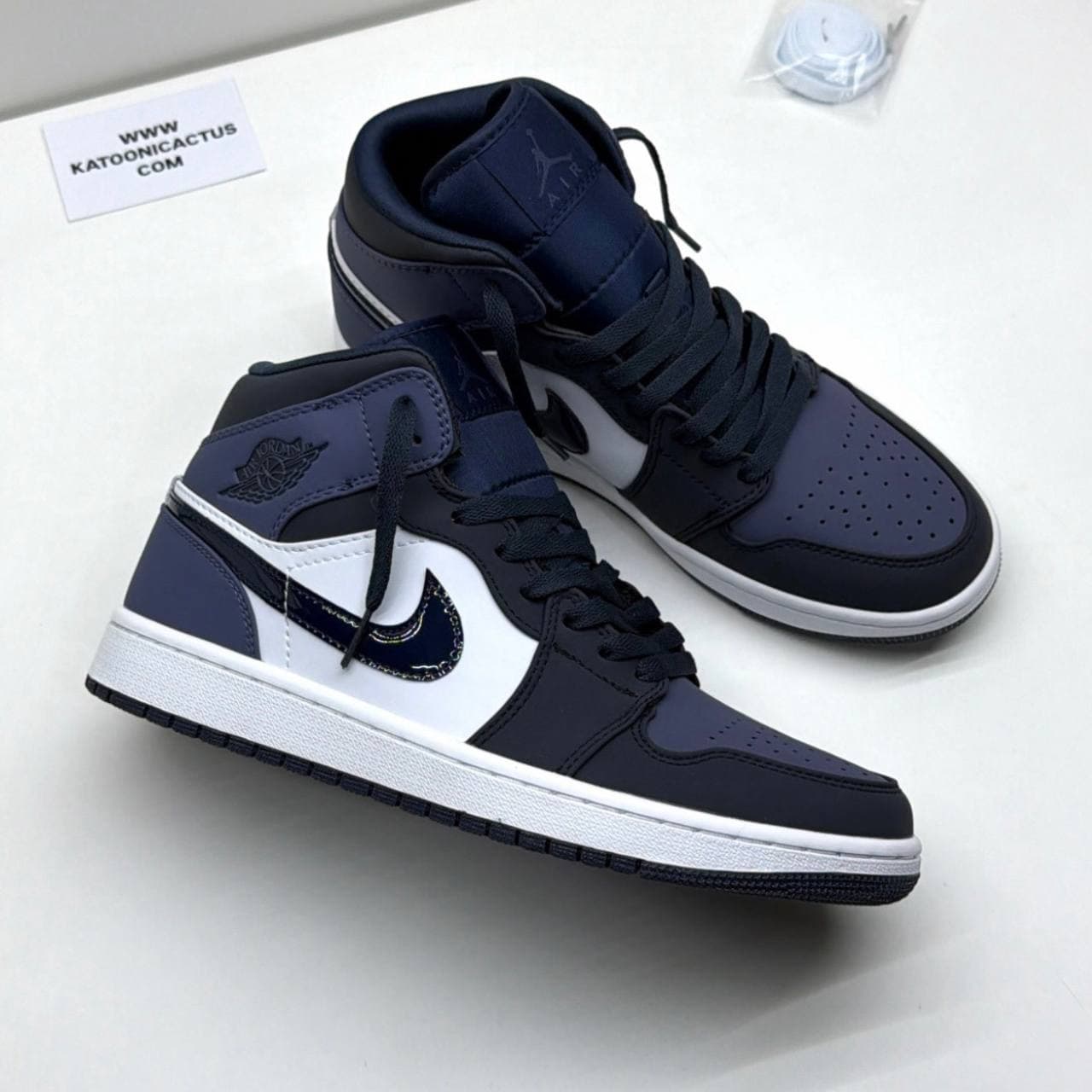 نایک ایر جردن وان ساقدار سورمه ای بنفش NIKE AIR JORDAN 1 MID OBSIDIAN SANDED PURPLE — تصویر ۶