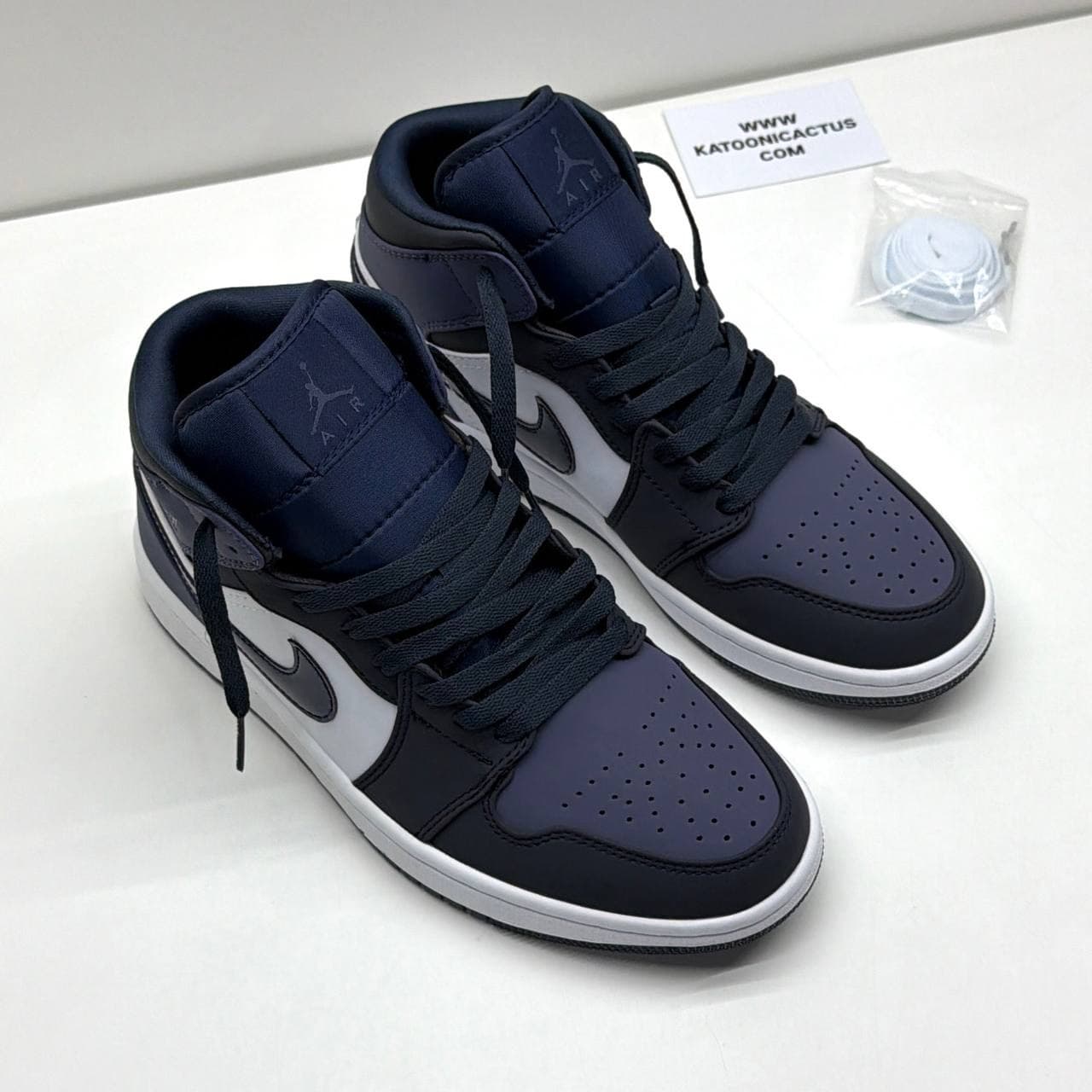 نایک ایر جردن وان ساقدار سورمه ای بنفش NIKE AIR JORDAN 1 MID OBSIDIAN SANDED PURPLE — تصویر ۲