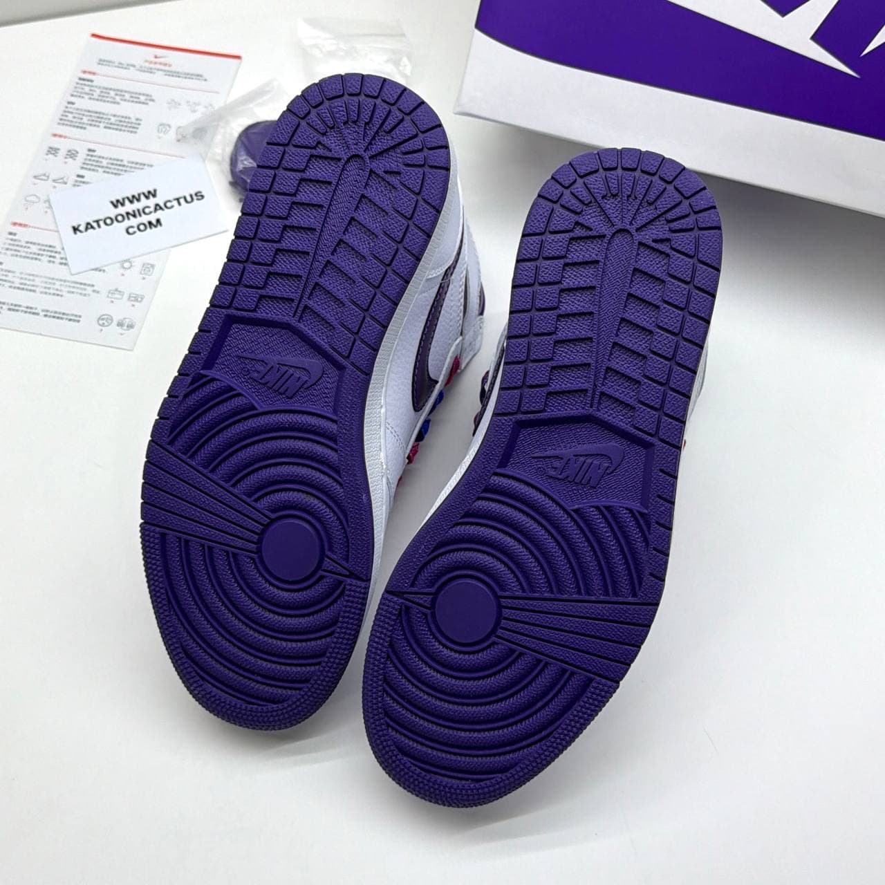 نایک ایر جردن وان ساقدار سفید بنفش NIKE AIR JORDAN 1 HIGH COURT PURPLE WHITE — تصویر ۴