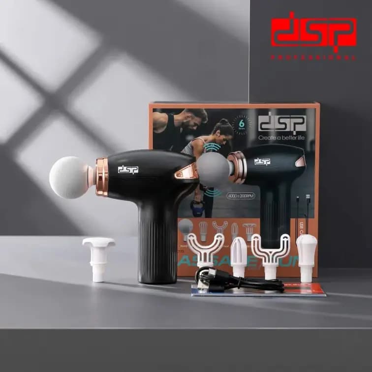 ماساژور تفنگی 6 کاره DSP مدل 80173 | ماساژور شارژی با 6 سری — تصویر ۲