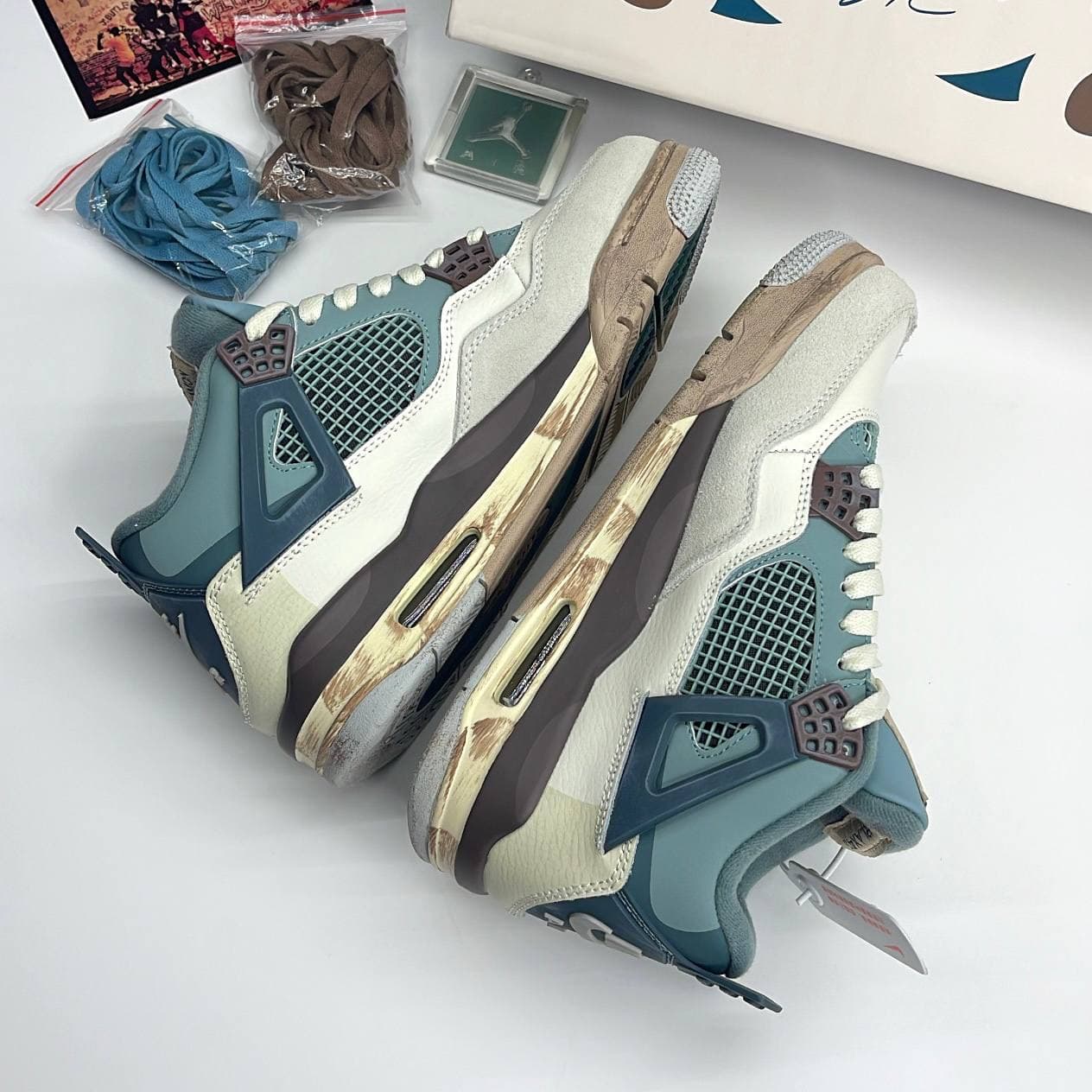 نایک ایر جردن فور رترو اسنورلکس کاستوم NIKE AIR JORDAN 4 RETRO SNORLAX CUSTOM — تصویر ۹