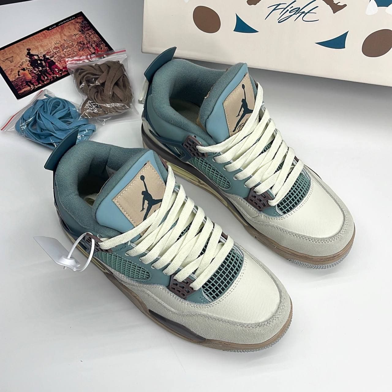 نایک ایر جردن فور رترو اسنورلکس کاستوم NIKE AIR JORDAN 4 RETRO SNORLAX CUSTOM — تصویر ۸