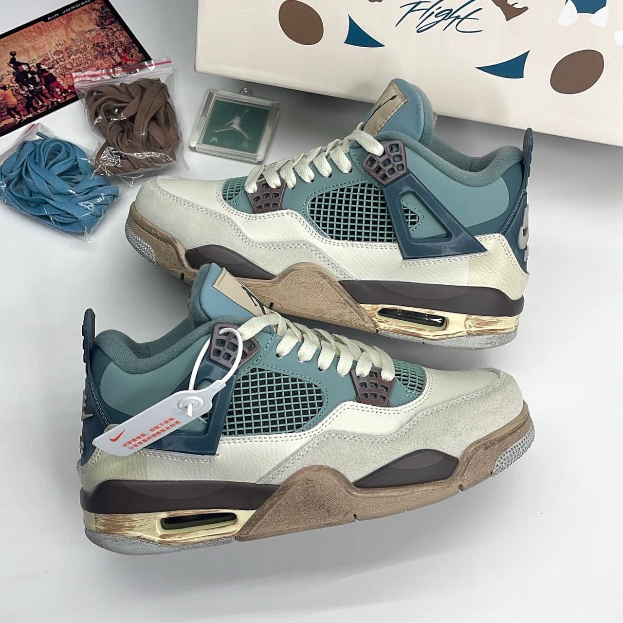 نایک ایر جردن فور رترو اسنورلکس کاستوم NIKE AIR JORDAN 4 RETRO SNORLAX CUSTOM — تصویر ۷