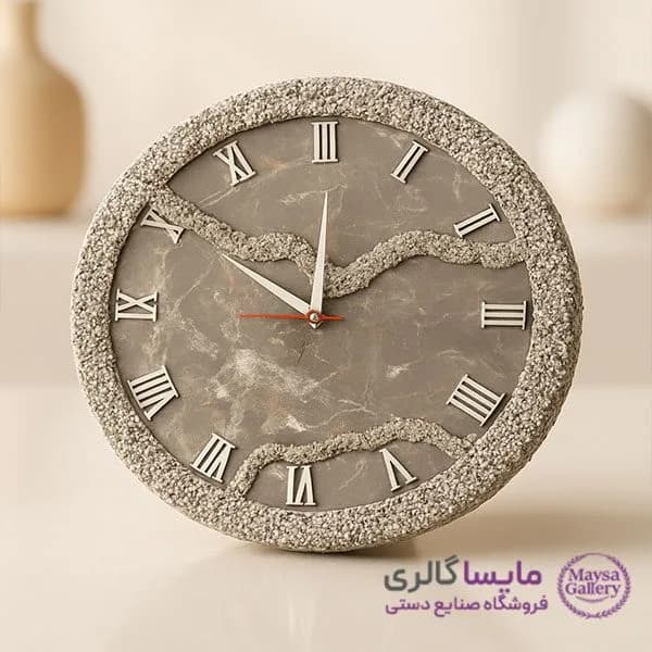 ساعت دیواری نقره ای رزینی