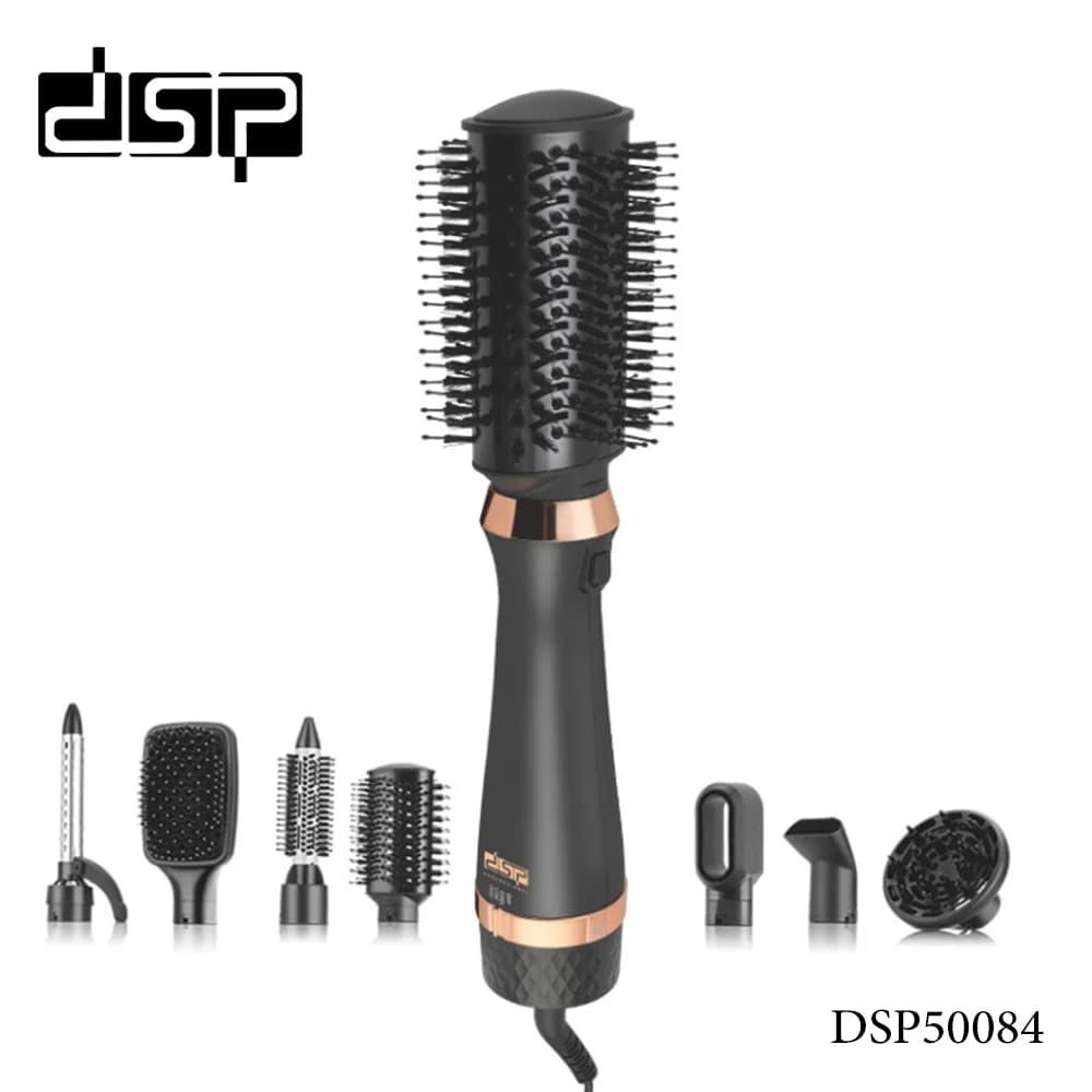 سشوار برس‌دار 9 کاره DSP مدل 50084 | حالت دهنده حرفه‌ای مو 1200 وات
