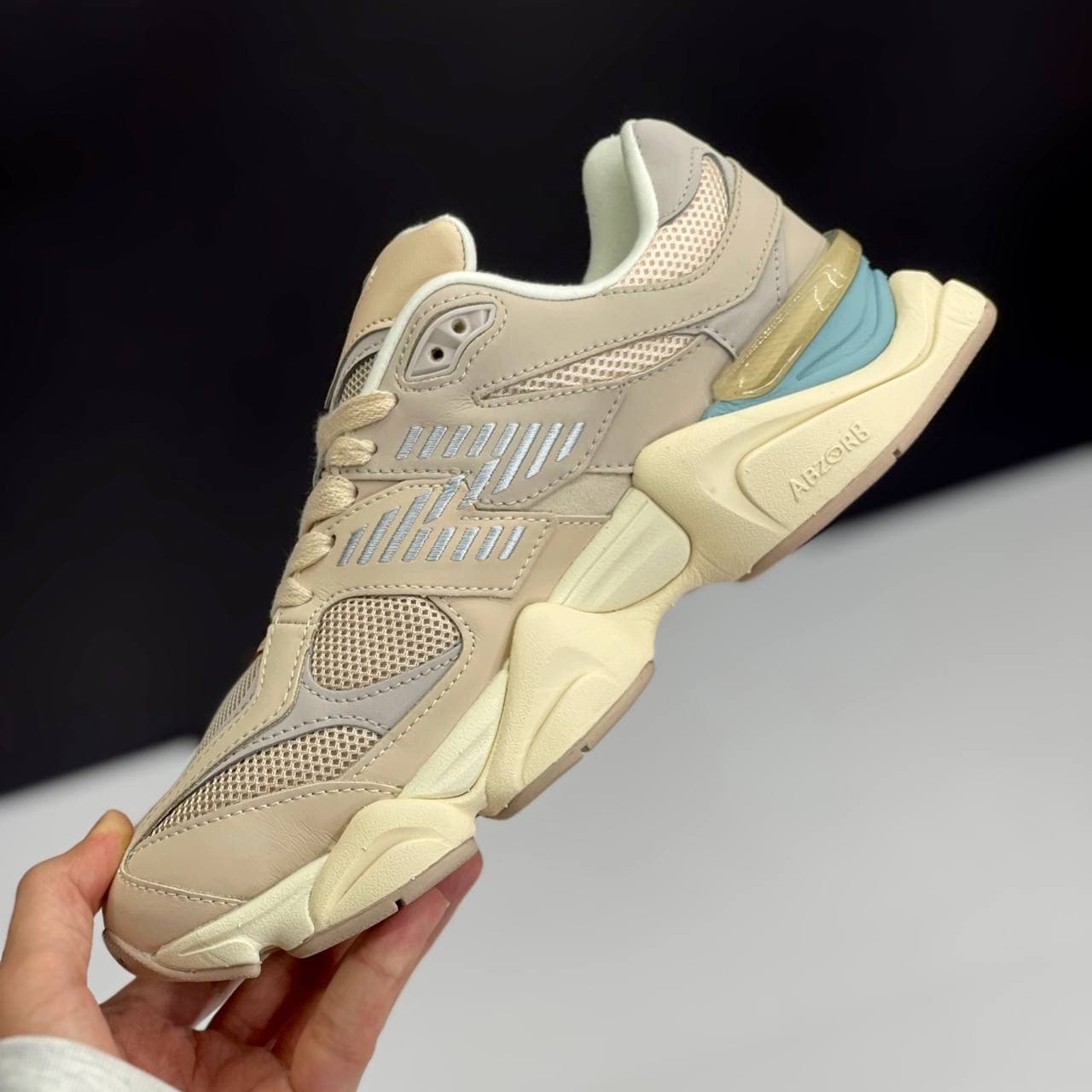 نیوبالانس 9060 کرم آبی NEW BALANCE 9060 — تصویر ۷