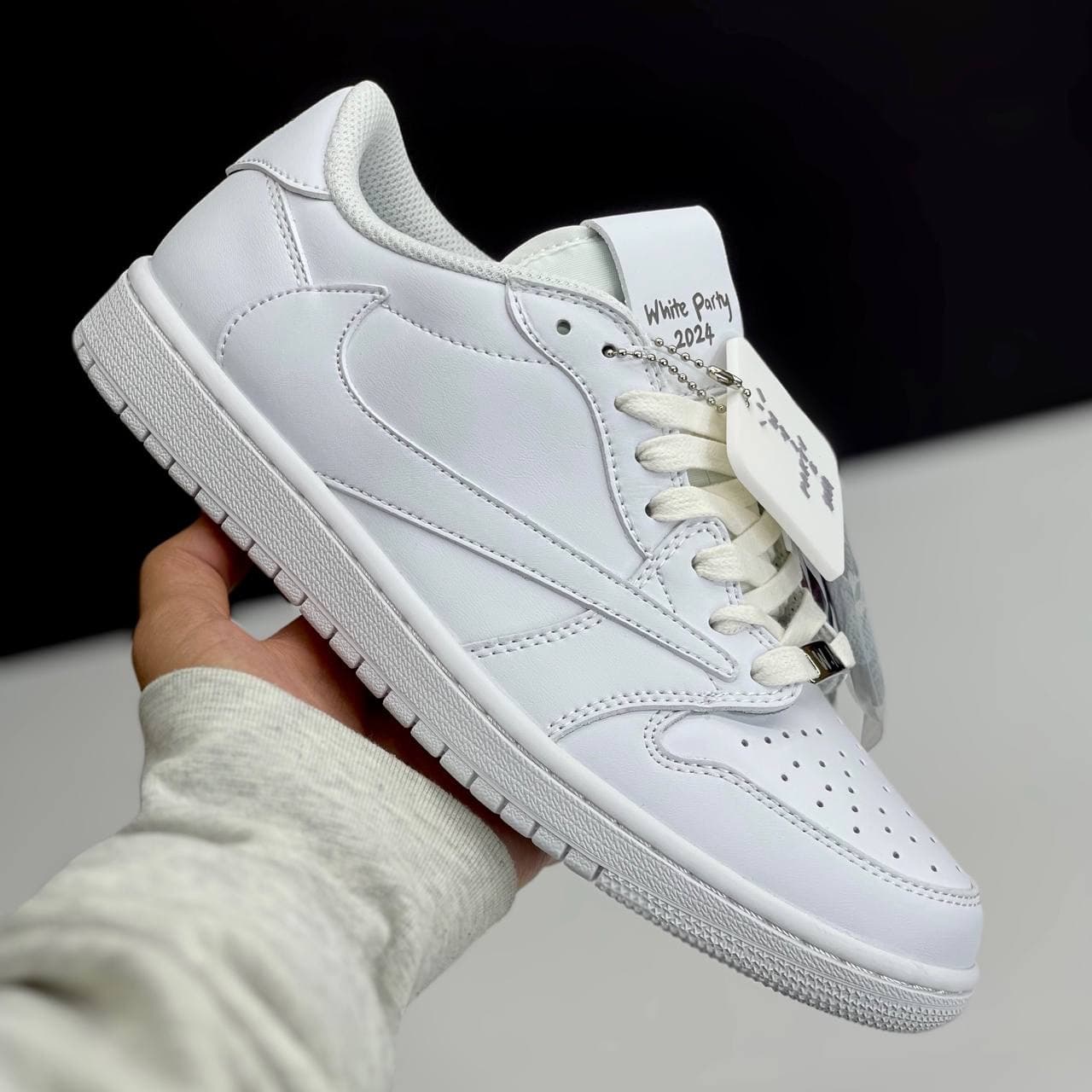 نایک ایر جردن وان لو تراویس اسکات وایت پارتی NIKE AIR JORDAN 1 LOW TRAVIS SCOTT WHITE PARTY — تصویر ۵