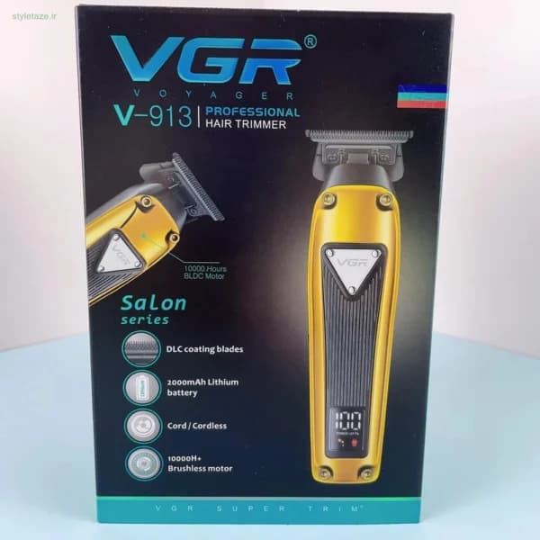 ماشین اصلاح VGR مدل V-913 | خط زن و صفرزن حرفه‌ای سالنی — تصویر ۳