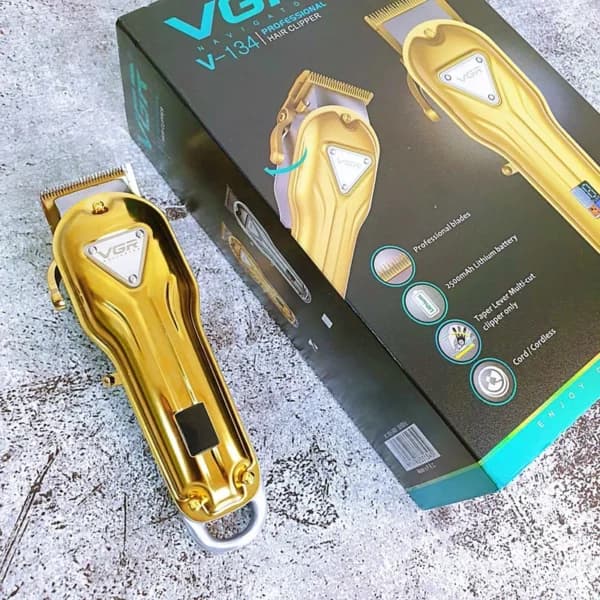 ماشین اصلاح موی سر VGR مدل V-134 | کلیپر حرفه‌ای سالنی با باتری 2500 میلی‌آمپری — تصویر ۲