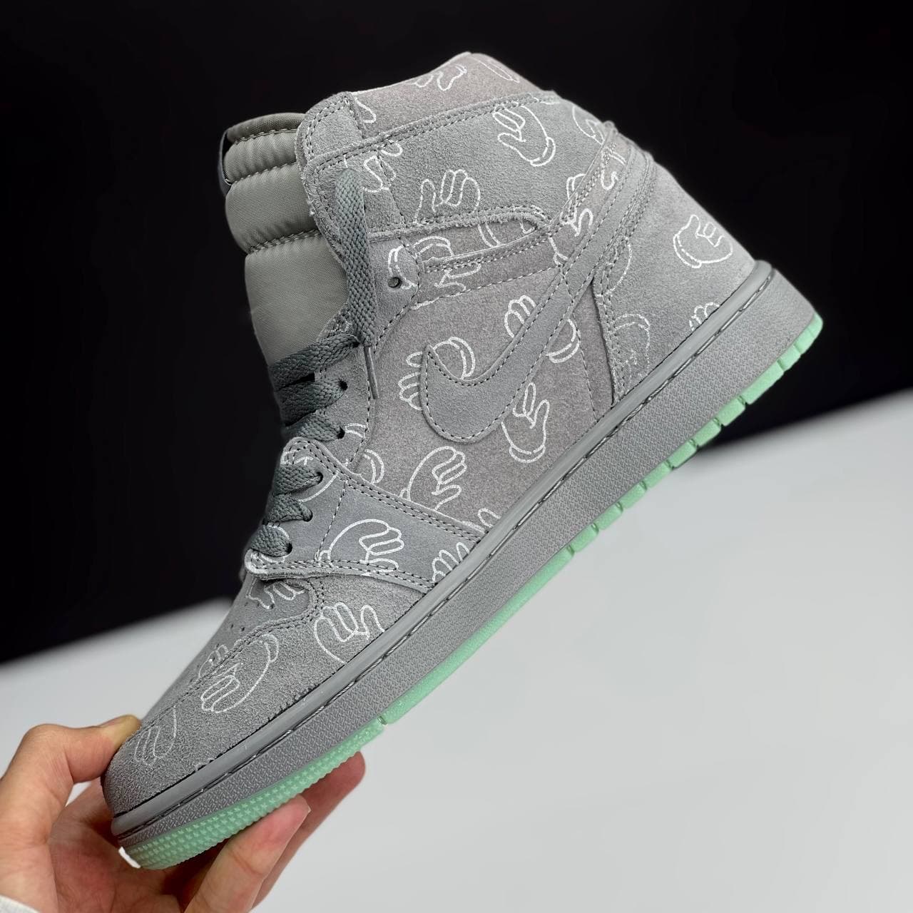 نایک ایر جردن وان ساقدار کاز طوسی NIKE AIR JORDAN 1 HIGH X KAWZ — تصویر ۷